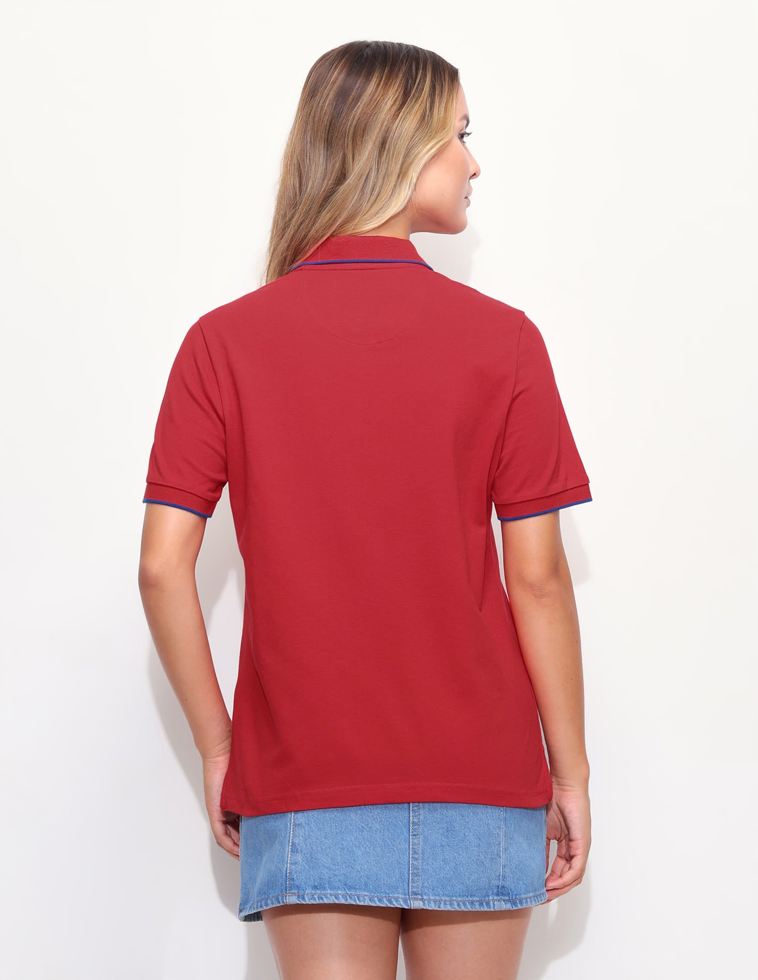 Solid Tipped Collar Regular Fit Polo Shirt Red - U.S. Polo Assn. India | Large