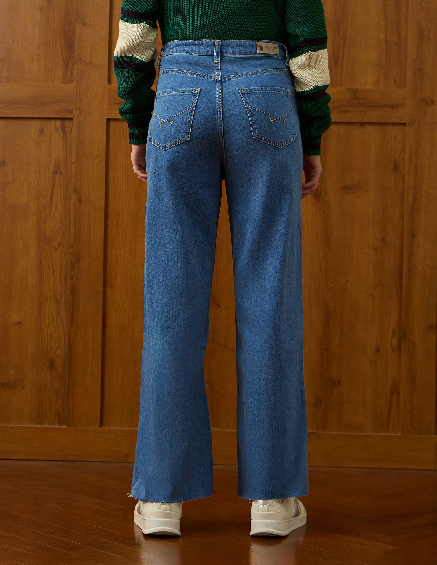 High Rise Straight Fit Jeans Light Blue - U.S. POLO ASSN. | Large