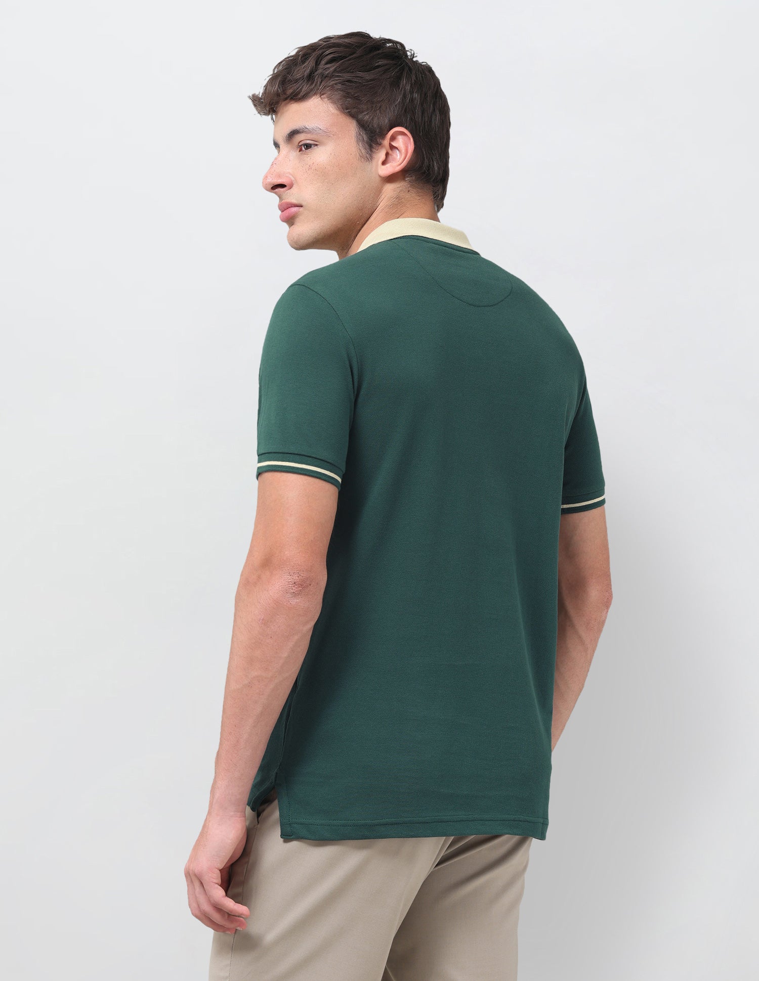 Solid Regular Fit Polo Shirt Dark Green - U.S. Polo Assn. India | Large