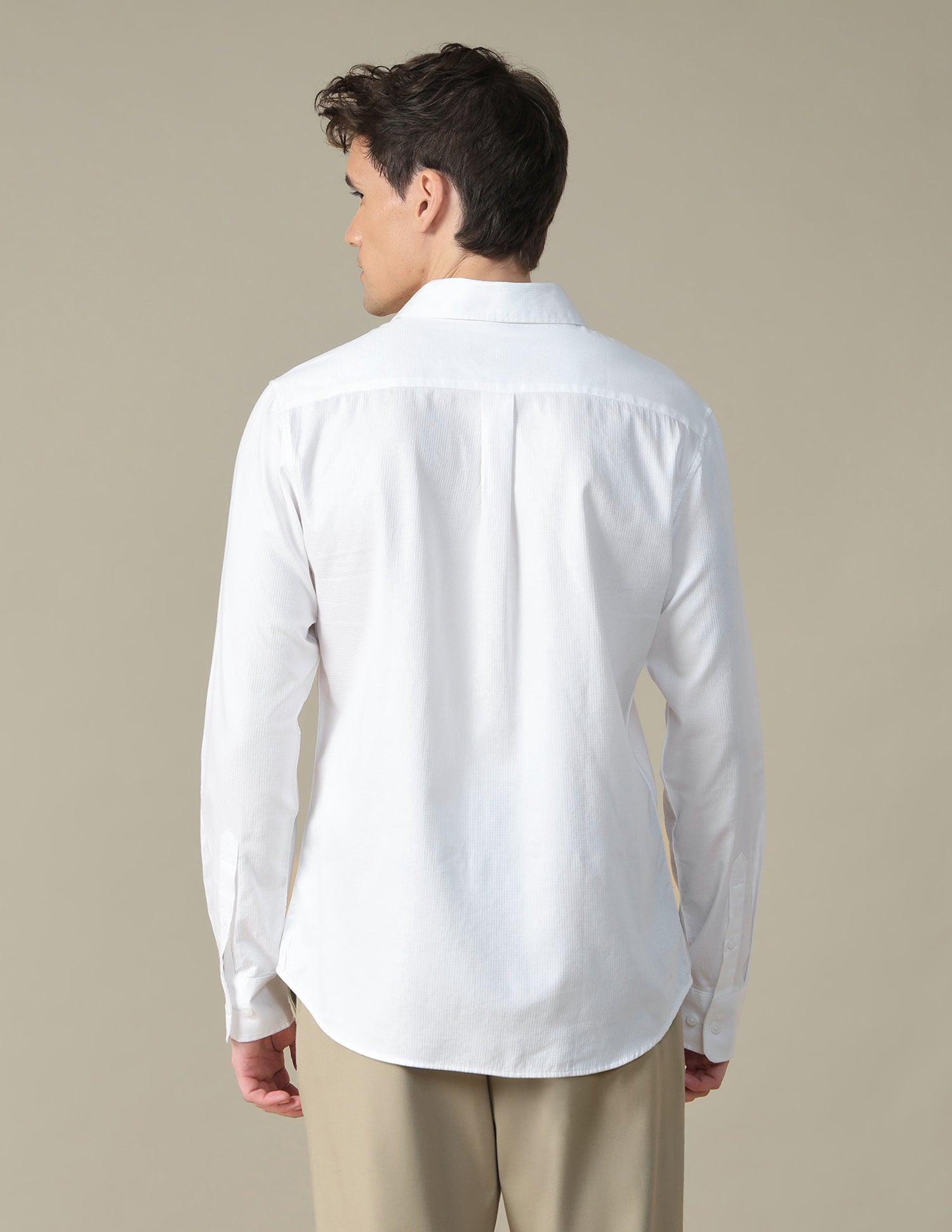Dobby Tailored Fit Shirt White - U.S. Polo Assn. India | Large