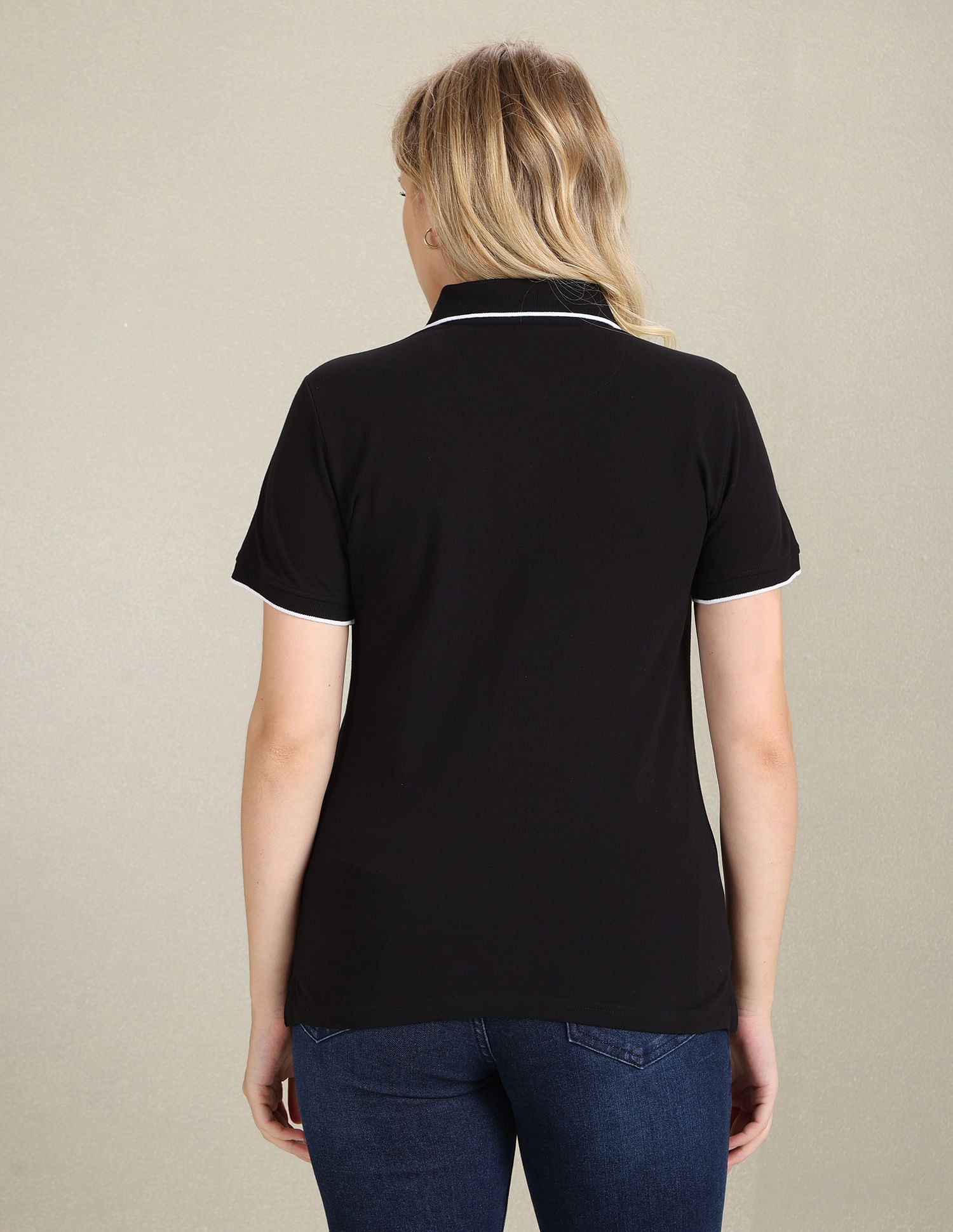 Tipped Collar Solid Polo Shirt Black - U.S. POLO ASSN. | Large