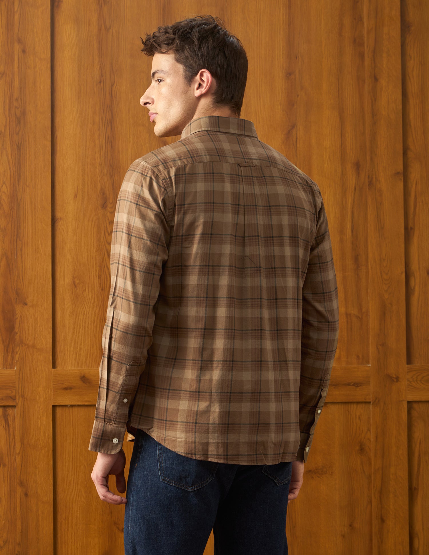 Tartan Checked Regular Fit Shirt Brown - U.S. Polo Assn. India | Large