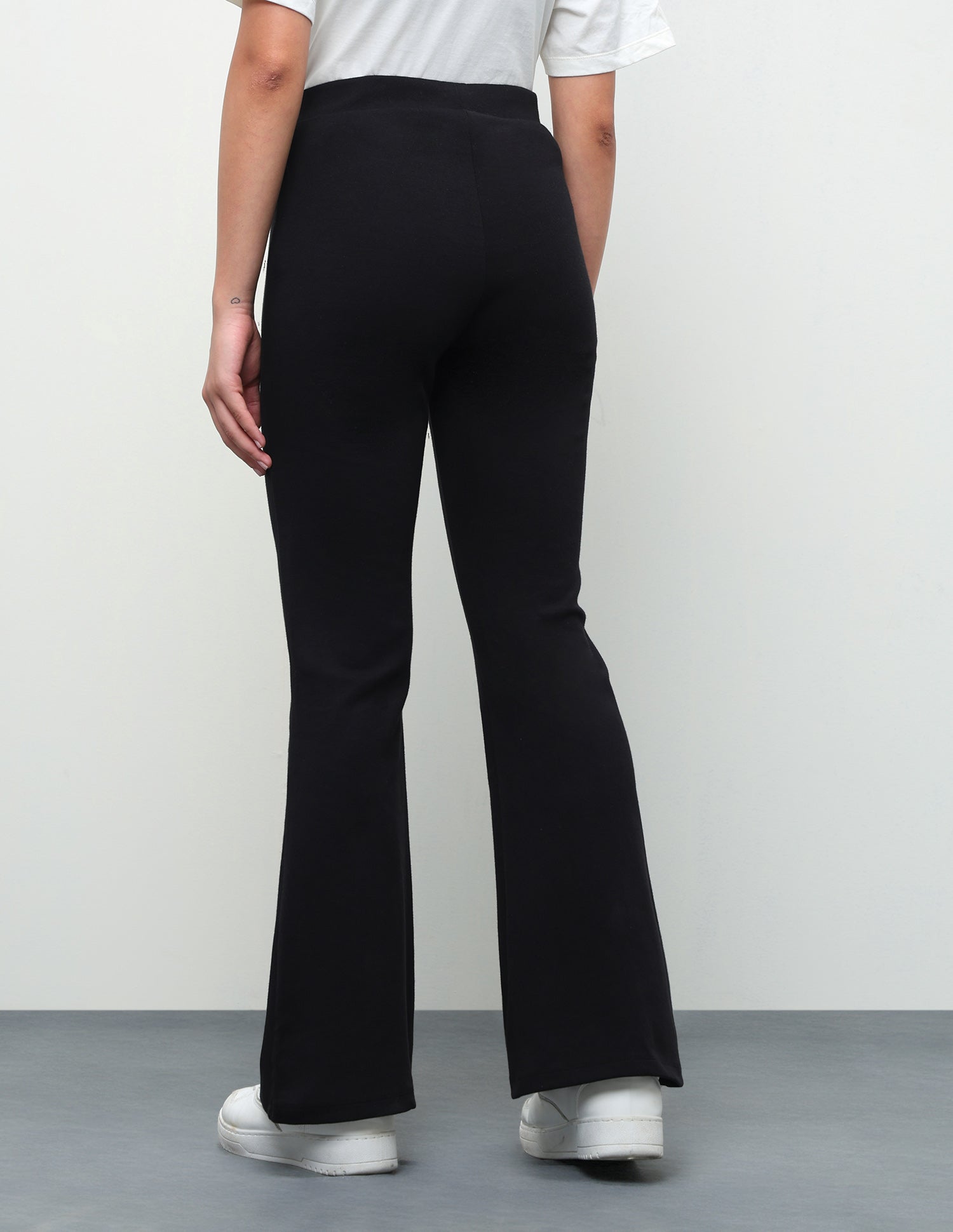 High Rise Flared Fit Trousers Black - U.S. Polo Assn. India | Large