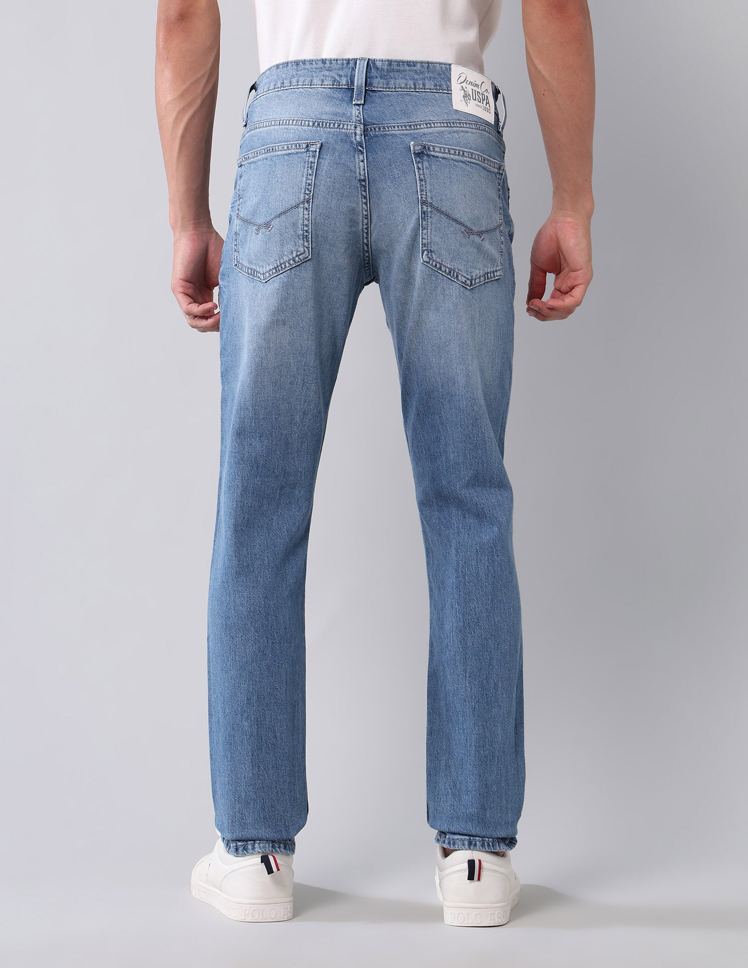 Brandon Slim Tapered Fit Vintage Jeans Mid Wash - U.S. Polo Assn. India | Large