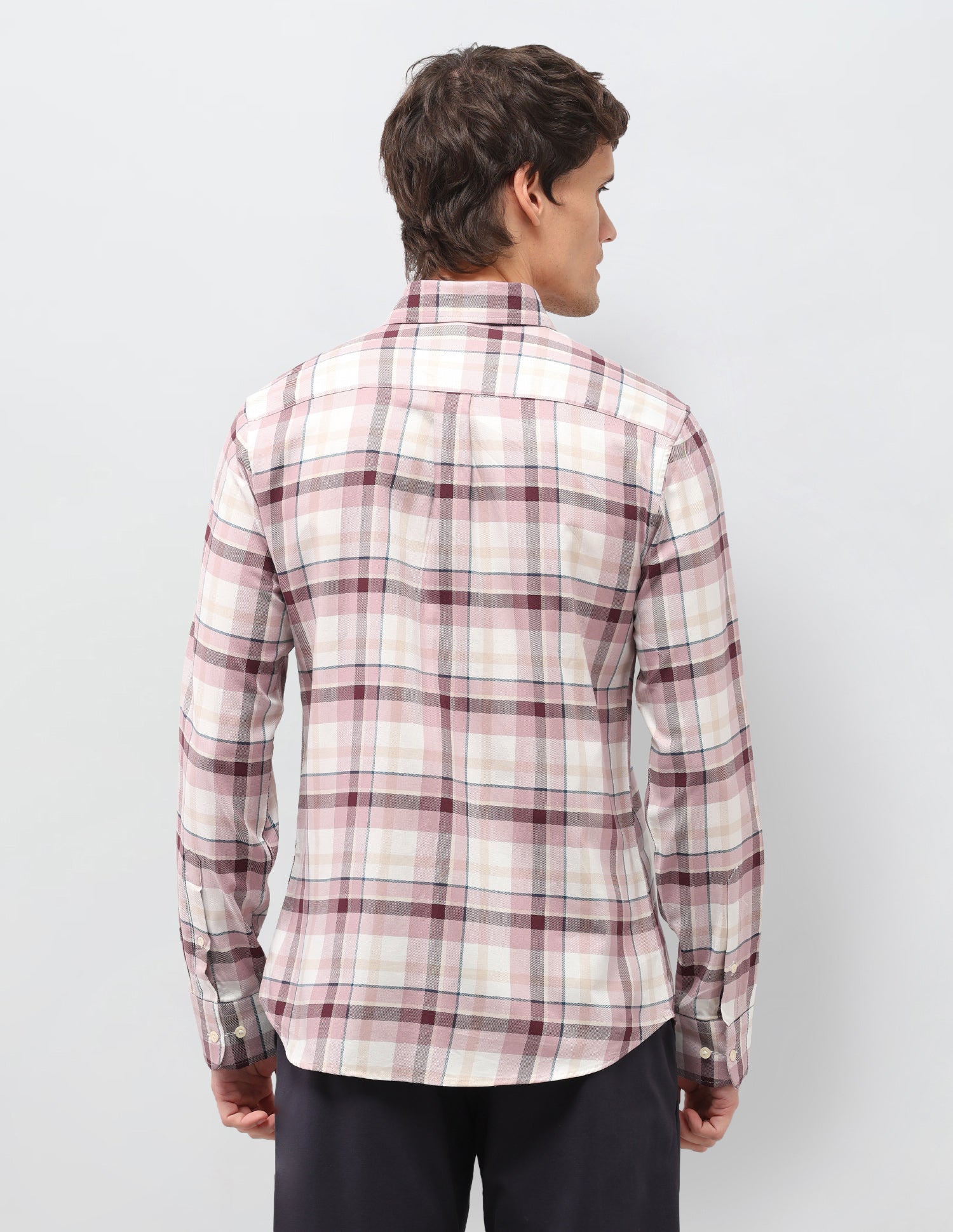 Tartan Checked Twill Shirt Peach - U.S. Polo Assn. India | Large