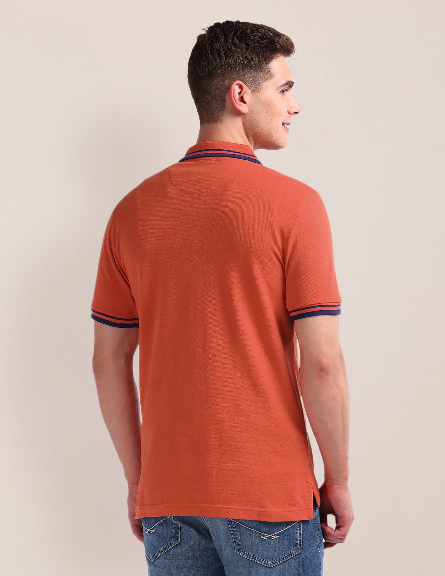 Solid Slim Fit Polo Shirt Rust - U.S. Polo Assn. India | Large
