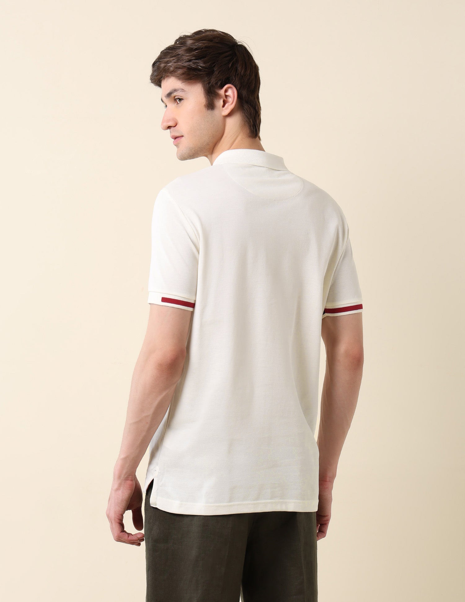 Brand Embroidered Classic Polo Shirt Off White - U.S. Polo Assn. India | Large