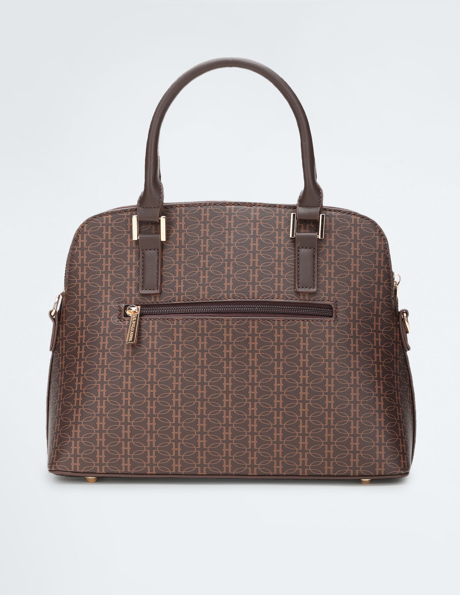 Geometric Print Structured Handbag Brown - U.S. POLO ASSN. | Large