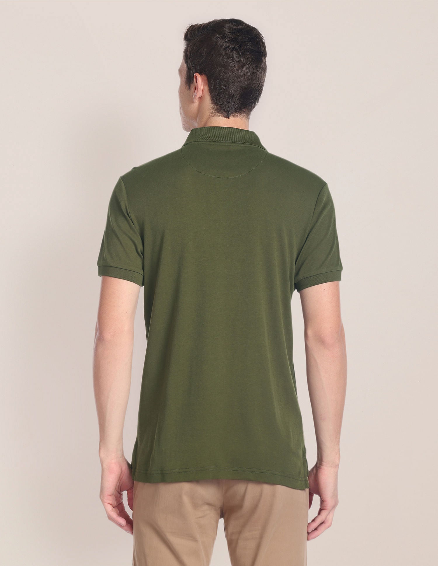 Solid Slim Fit Polo Shirt Olive - U.S. POLO ASSN. | Large