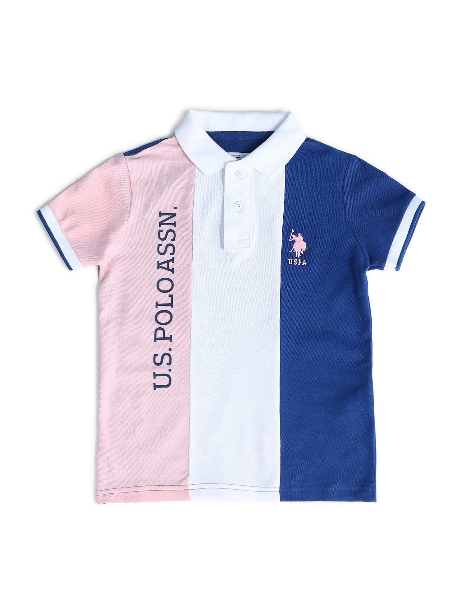 Boys Colourblocked Polo Shirt Light Pink - U.S. POLO ASSN. | Large