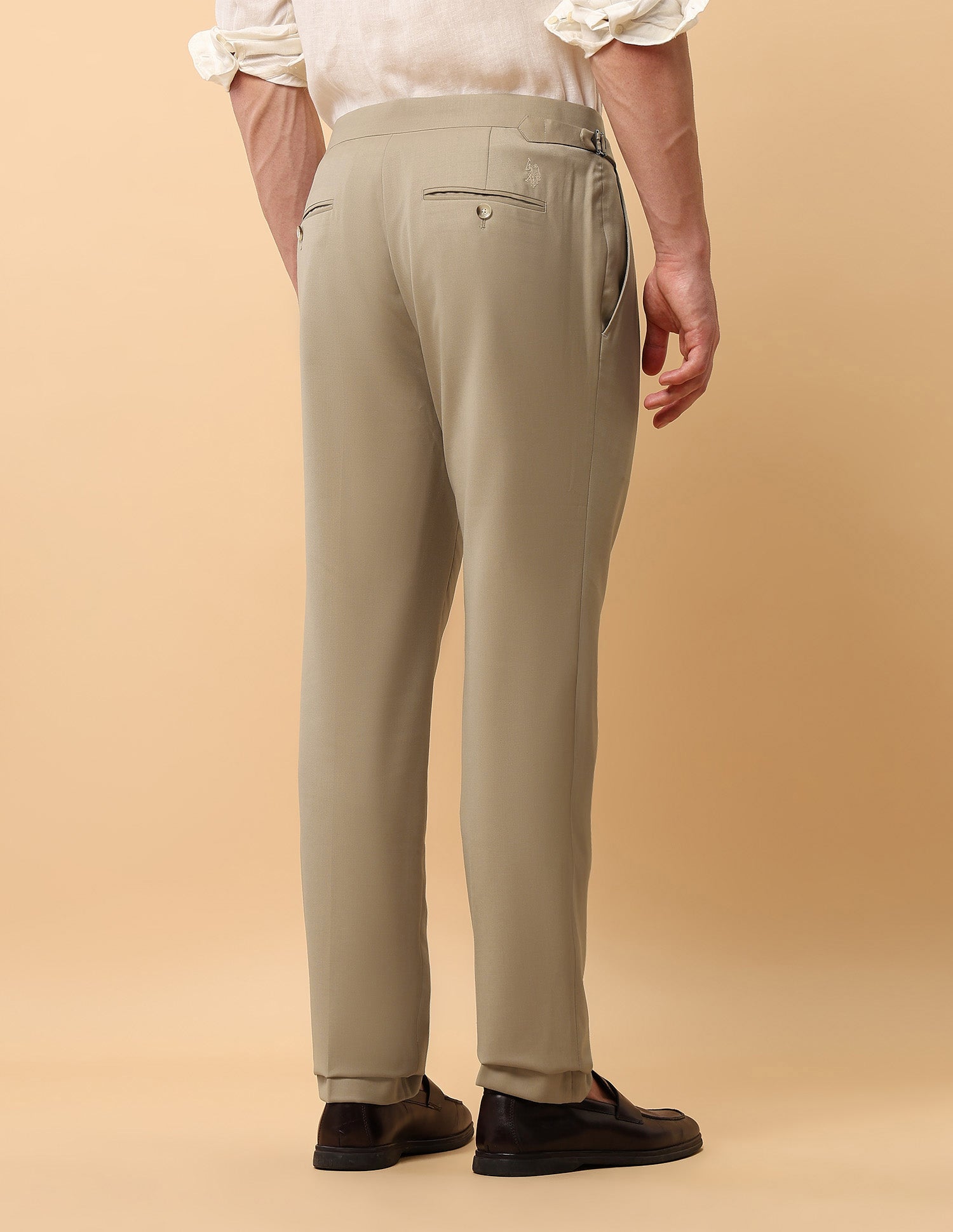 Pacho X Riley Straight Pleated Trousers Beige - U.S. POLO ASSN. | Large