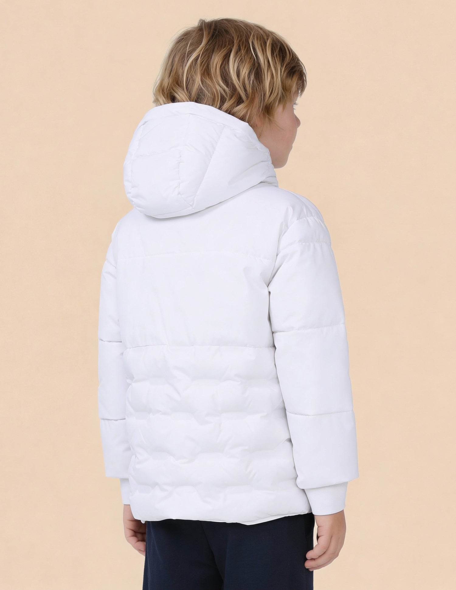 Boys Solid Puffer Jacket White - U.S. Polo Assn. India | Large