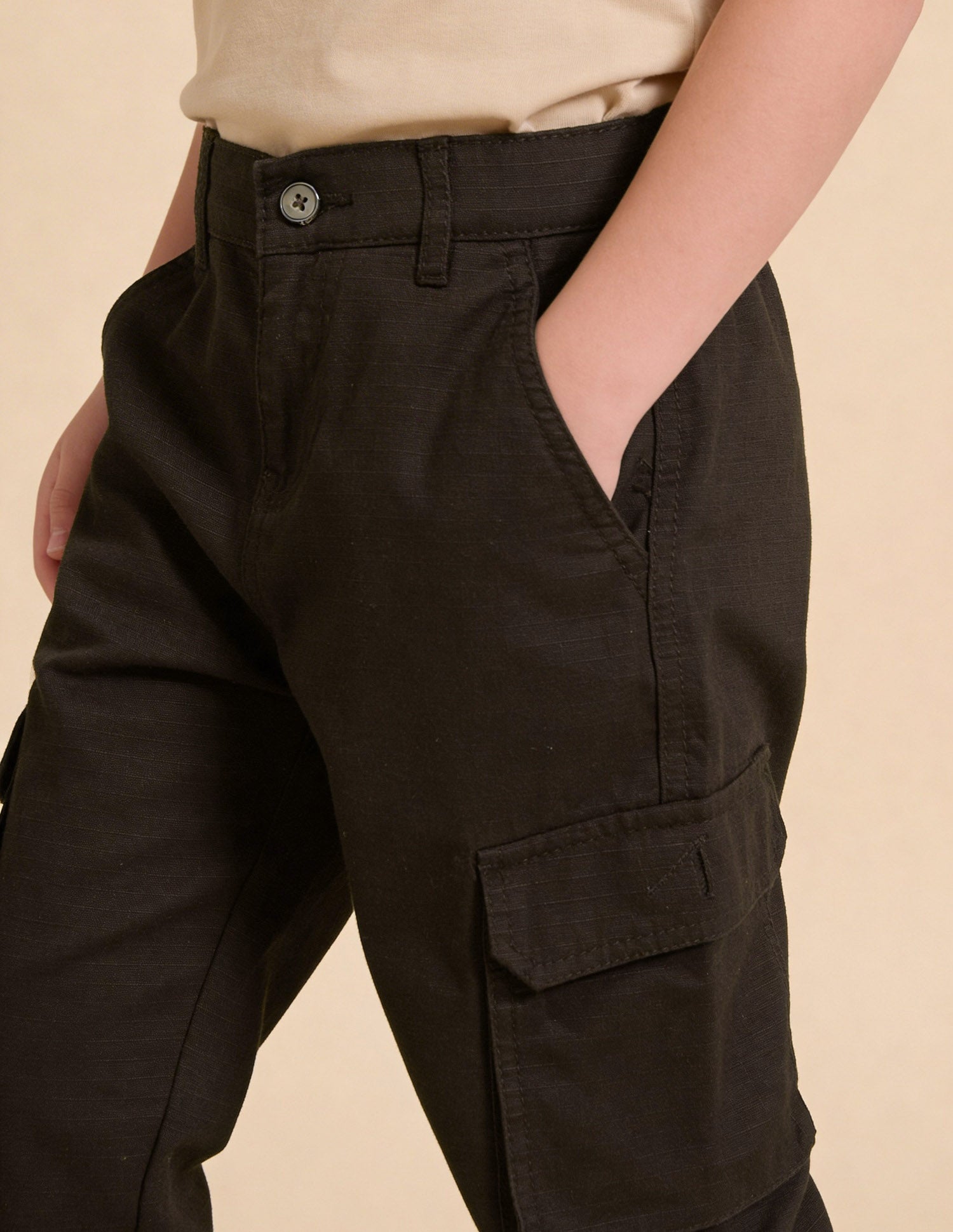 Textured Relaxed Fit Trousers Brown - U.S. Polo Assn. India | Large