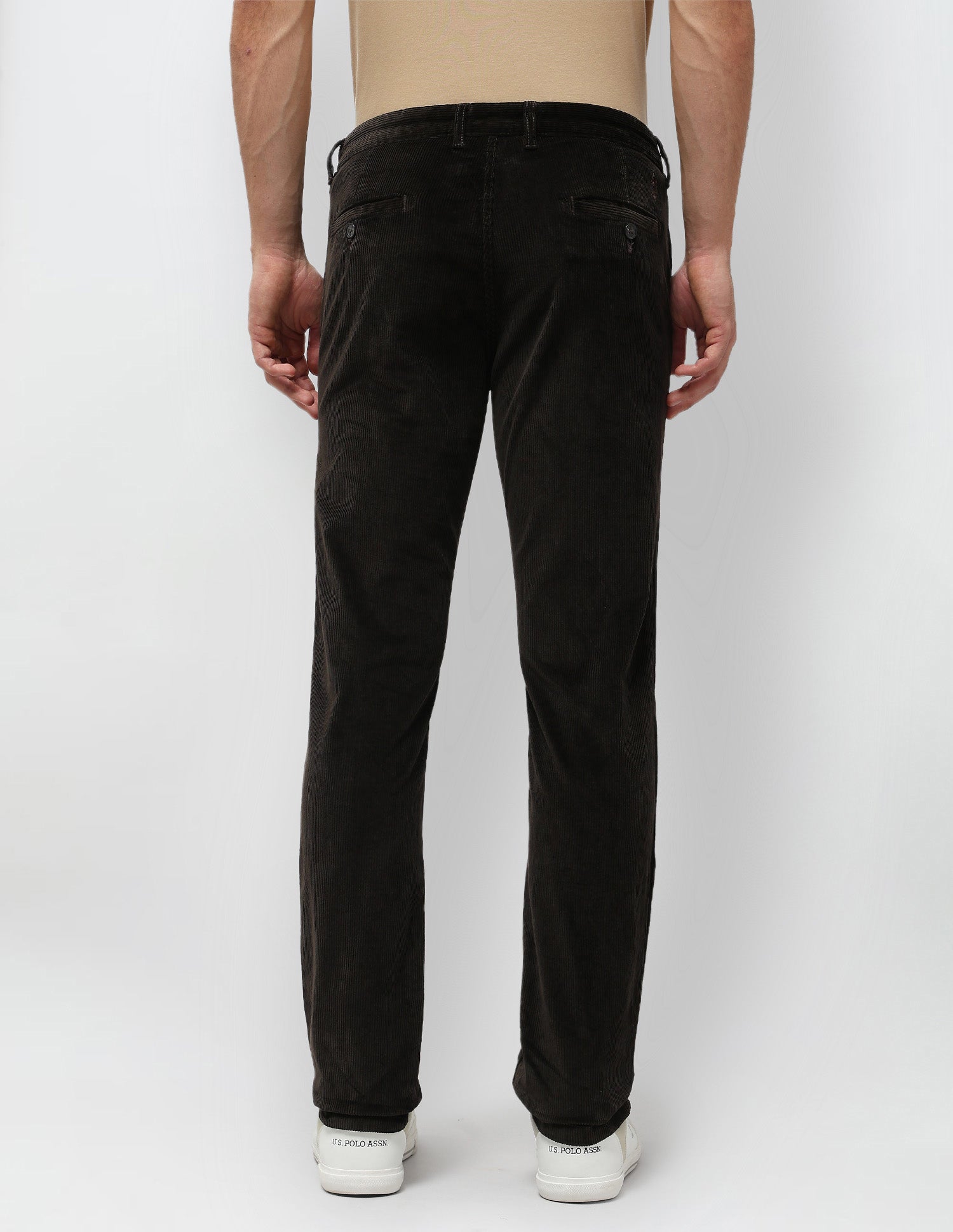 Denver Slim Fit Corduroy Trousers Dark Olive - U.S. POLO ASSN. | Large