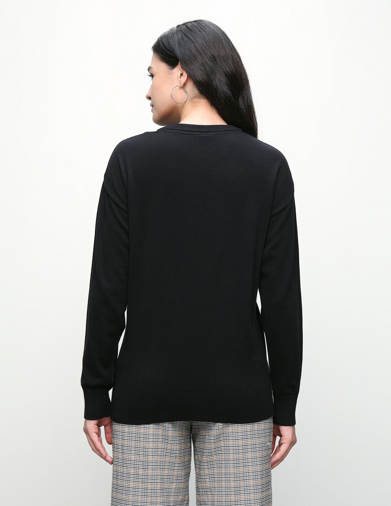 Brand Embroidered Regular Fit Sweater Black - U.S. Polo Assn. India | Large