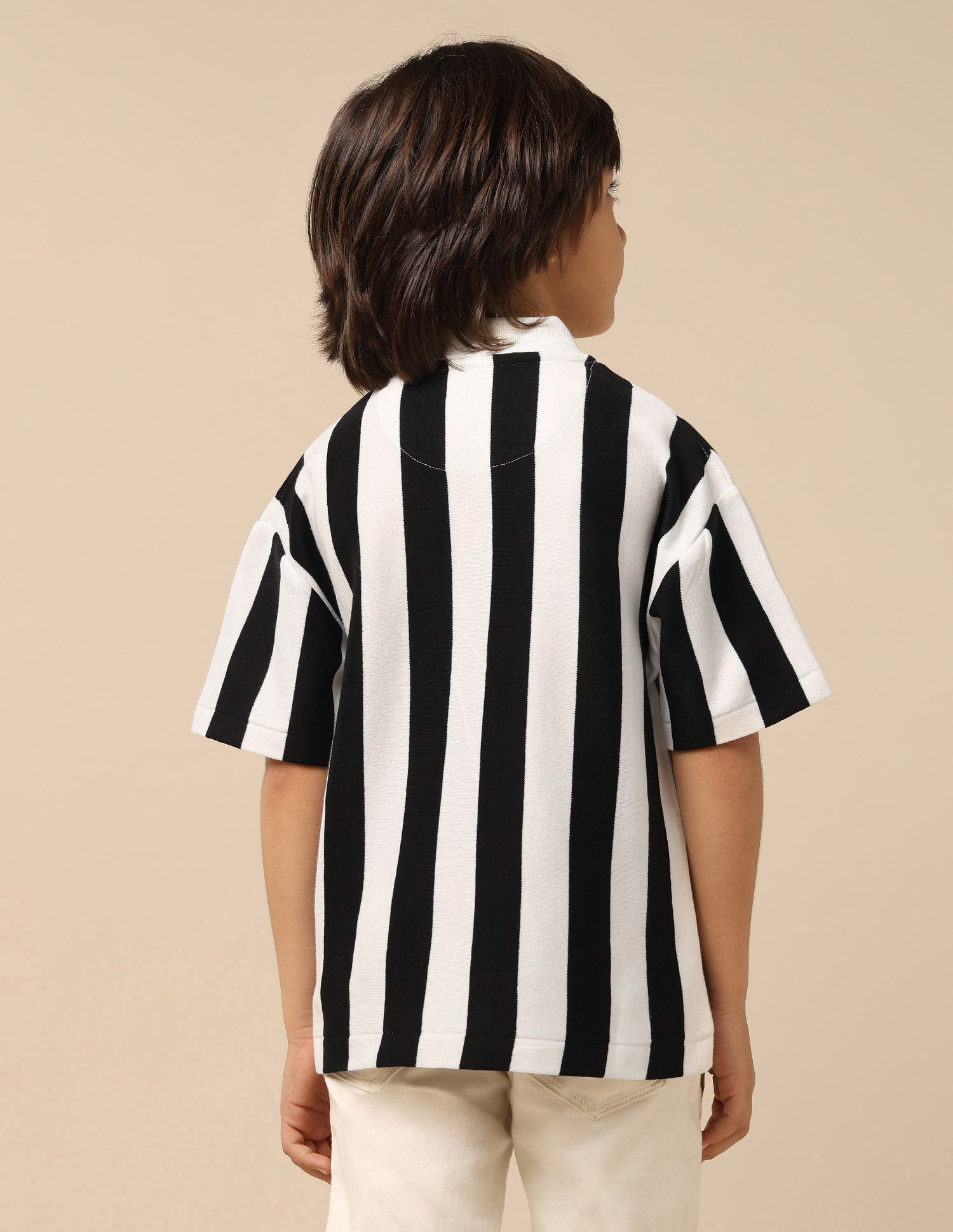 Boys Vertical Striped Boxy Fit Polo Shirt Black - U.S. POLO ASSN. | Large