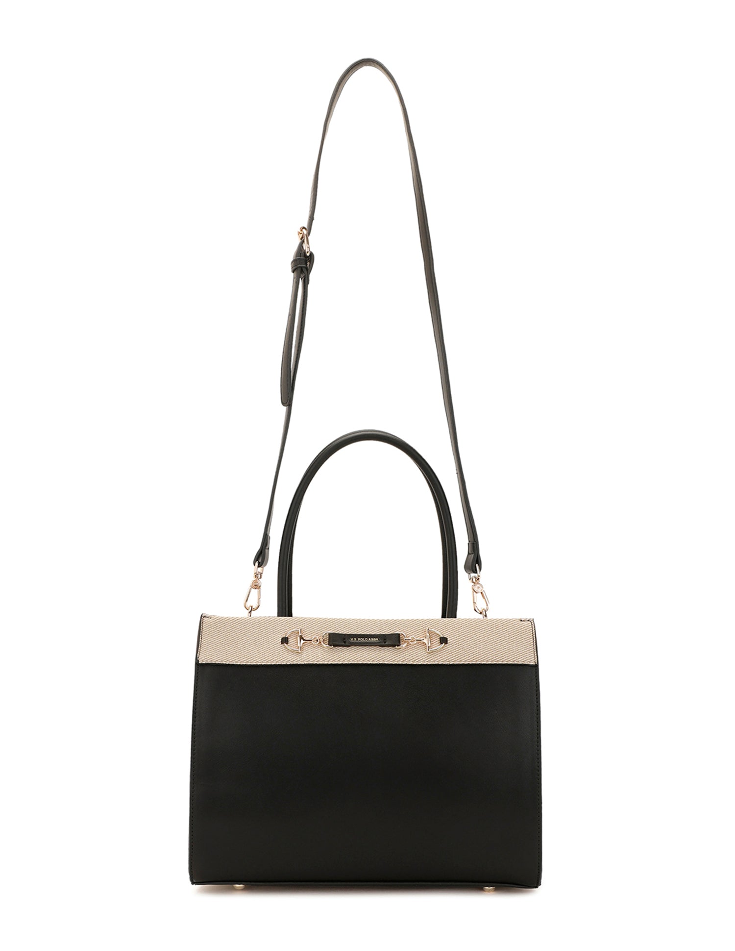 Women Alina Colour Blocked Satchel Bag Black - U.S. POLO ASSN. | Large