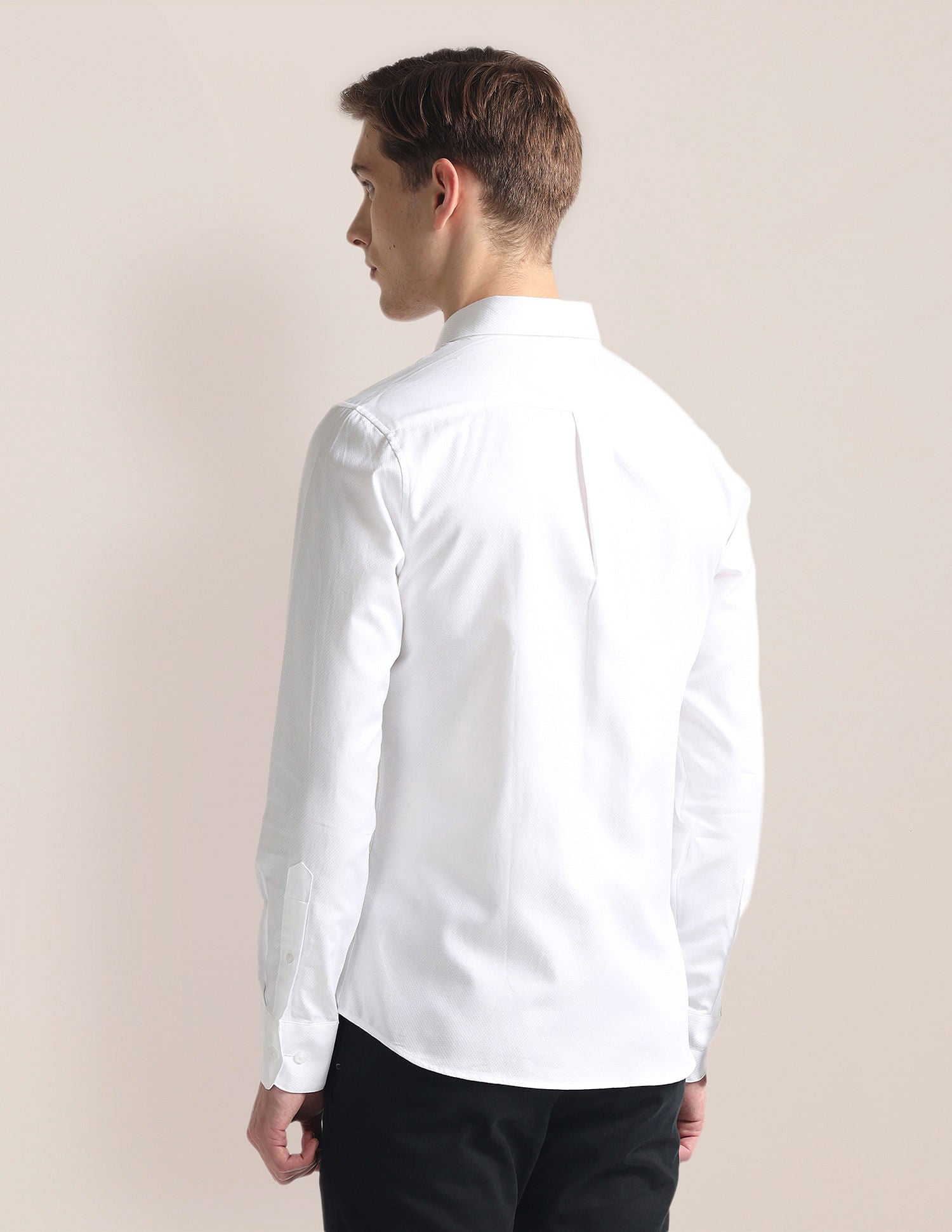 Geometric Dobby Shirt White - U.S. Polo Assn. India | Large