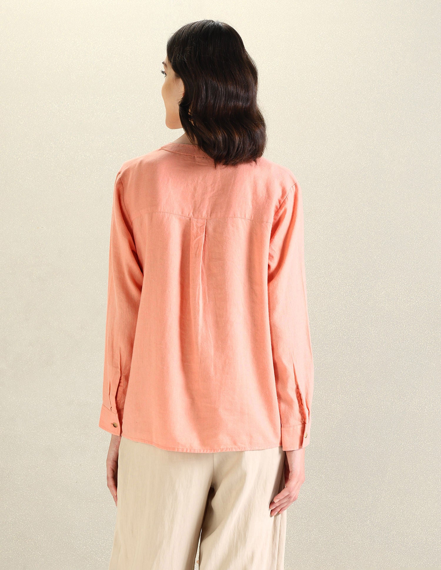 Solid Linen Tunic Top Peach - U.S. Polo Assn. India | Large