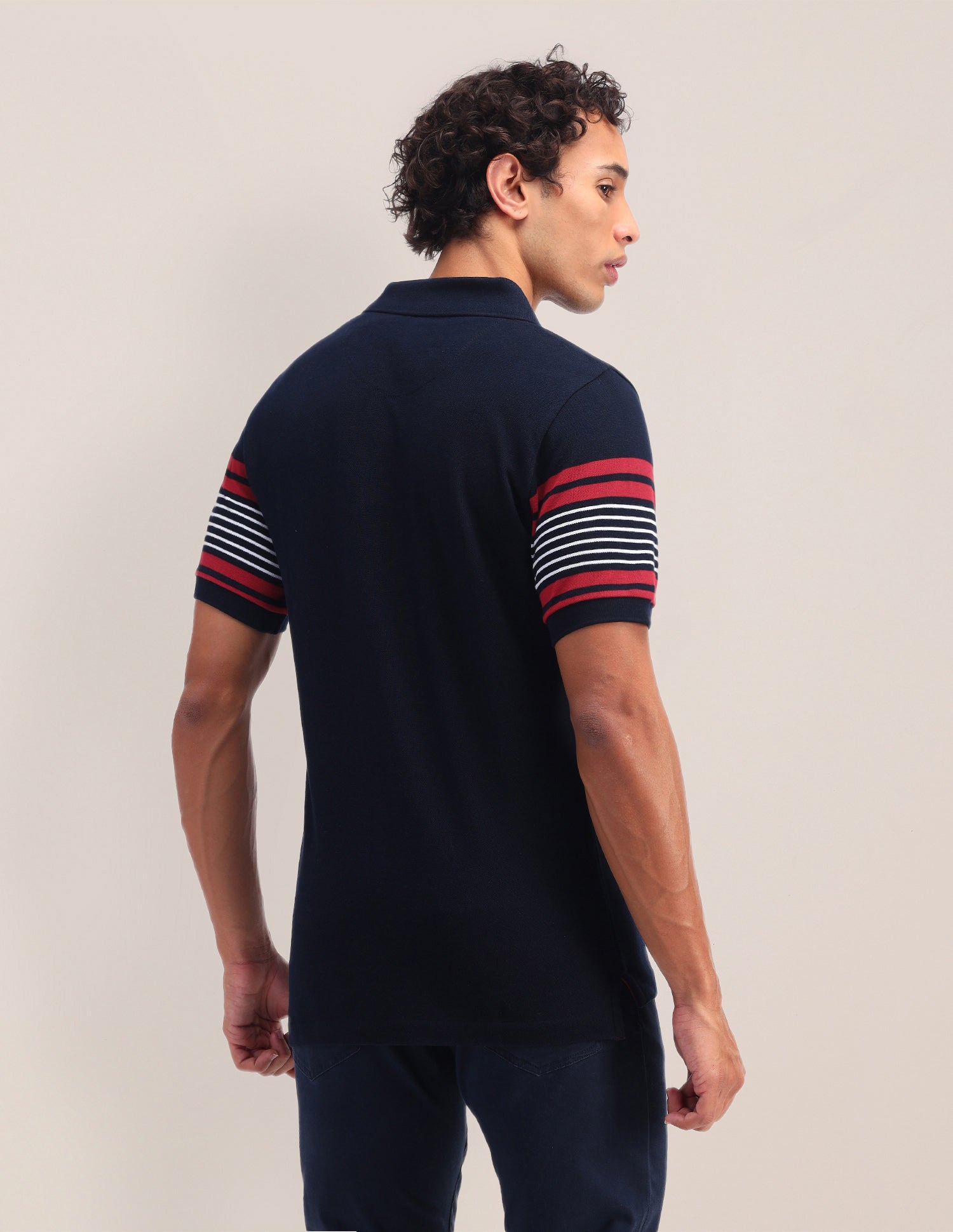 Horizontal Striped Slim Fit Polo Shirt Navy - U.S. POLO ASSN. | Large