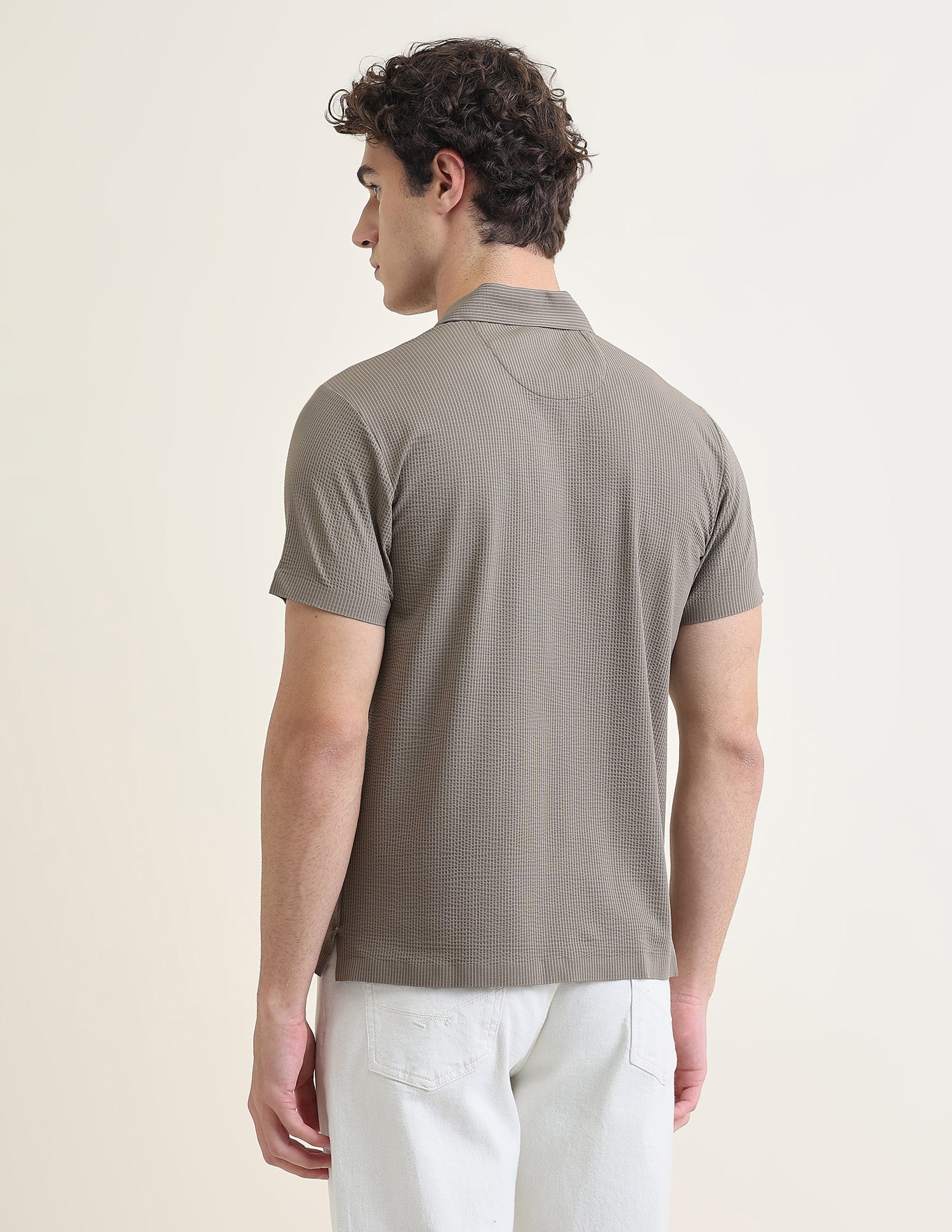 Textured Slim Fit Polo Shirt Grey - U.S. Polo Assn. India | Large