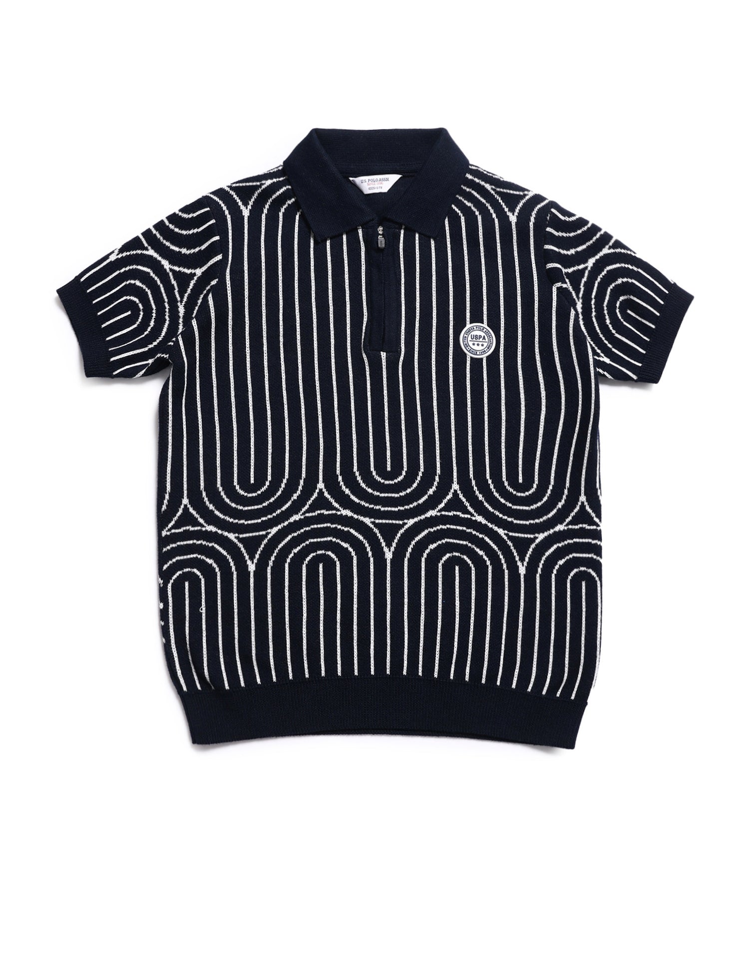 Boys All-Over Printed Regular Fit T-Shirt Navy - U.S. Polo Assn. India | Large