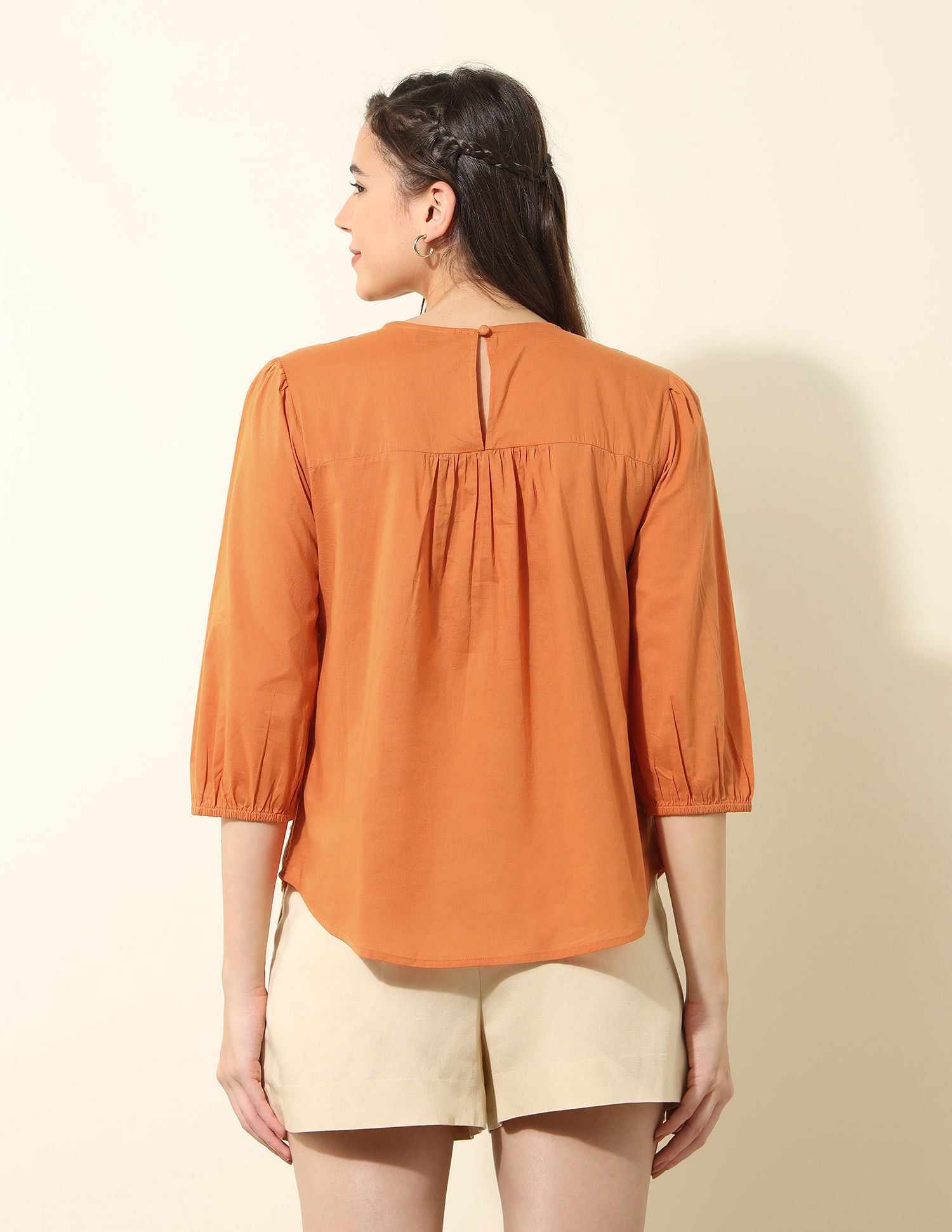 Lace Detailed Top Orange - U.S. POLO ASSN. | Large