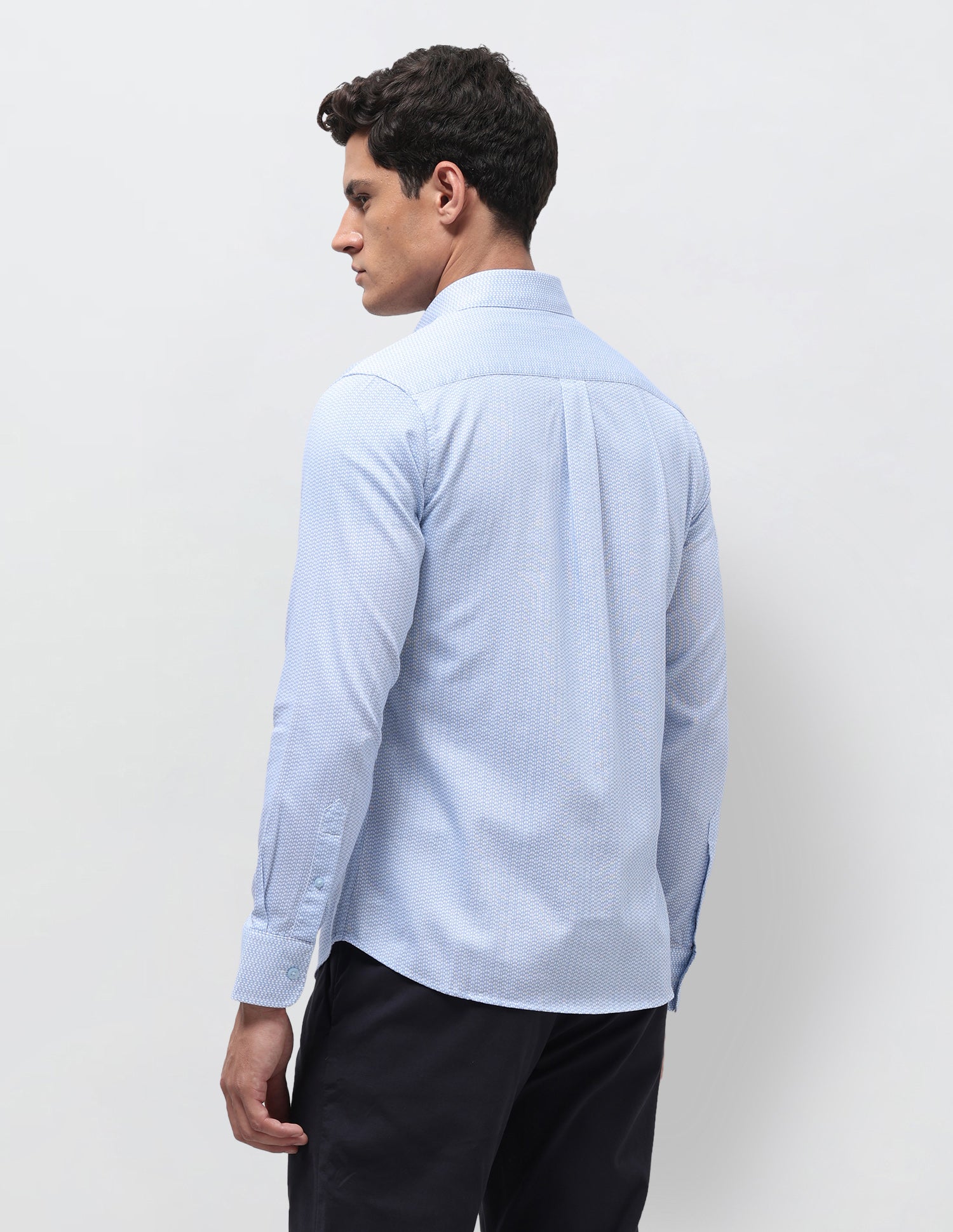 Dobby Regular Fit Shirt Light Blue - U.S. Polo Assn. India | Large