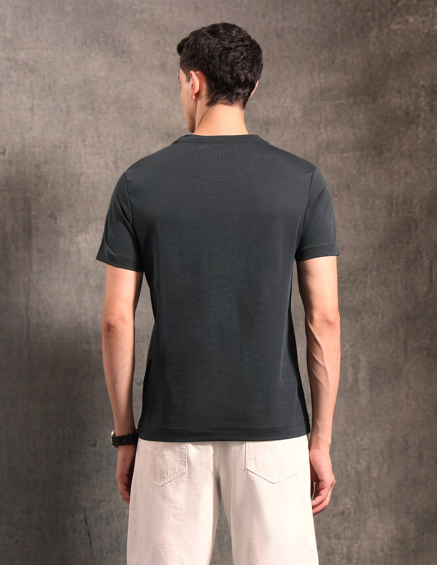 Brand Embossed Black & Gold T-Shirt Dark Grey - U.S. POLO ASSN. | Large