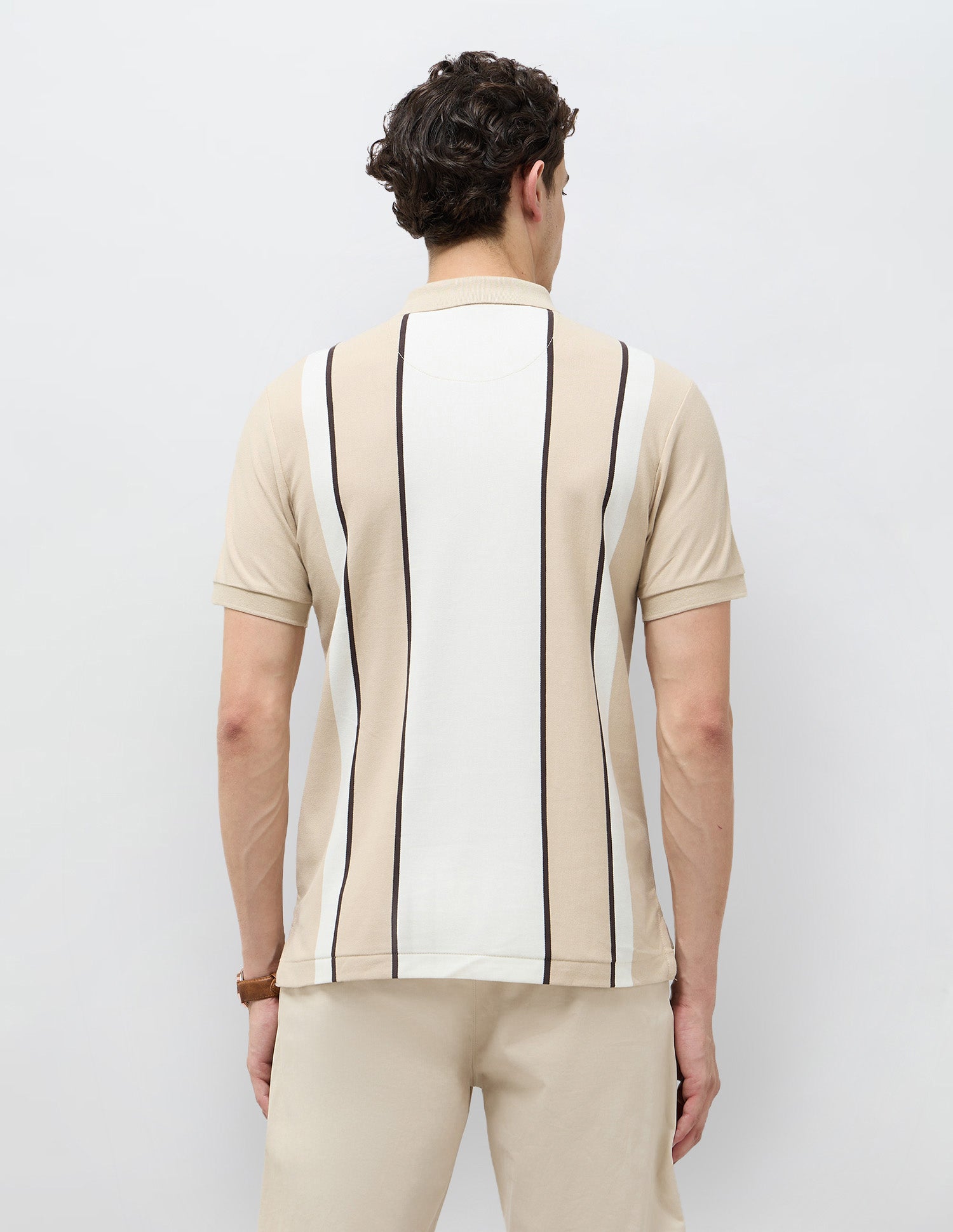 Colorblocked Regular Fit Polo Shirt Beige - U.S. POLO ASSN. | Large