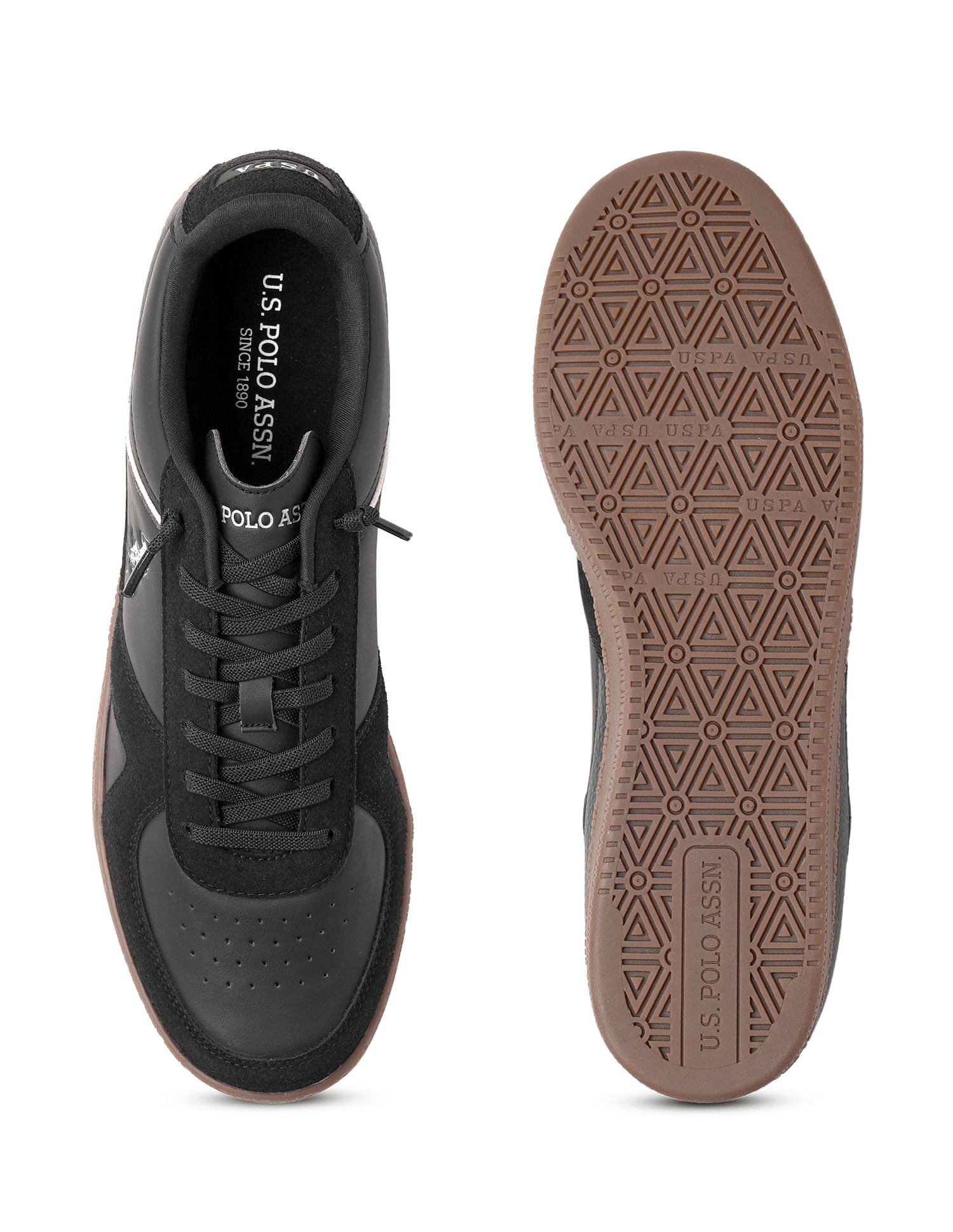 Men Jorge Solid Sneakers Black - U.S. Polo Assn. India | Large