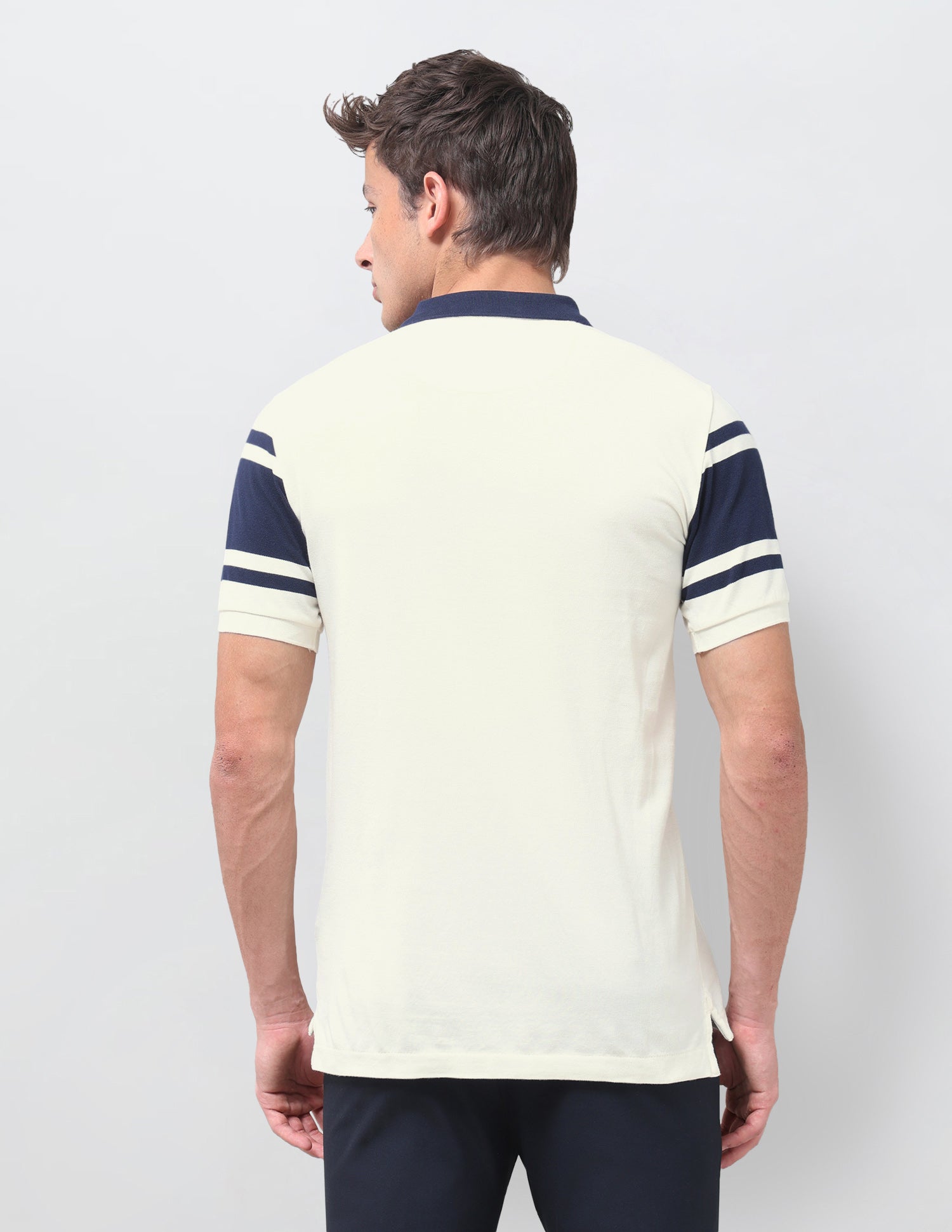 Colourblocked Regular Fit Polo Shirt Off White - U.S. Polo Assn. India | Large