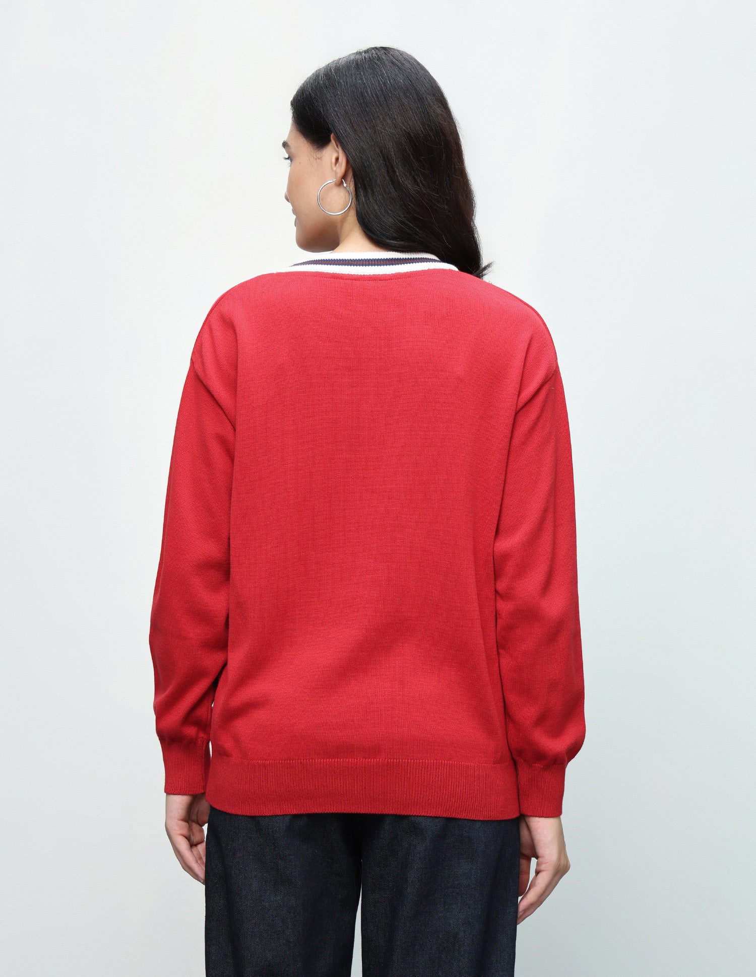 Brand Embroidered Regular Fit Sweater Red - U.S. Polo Assn. India | Large