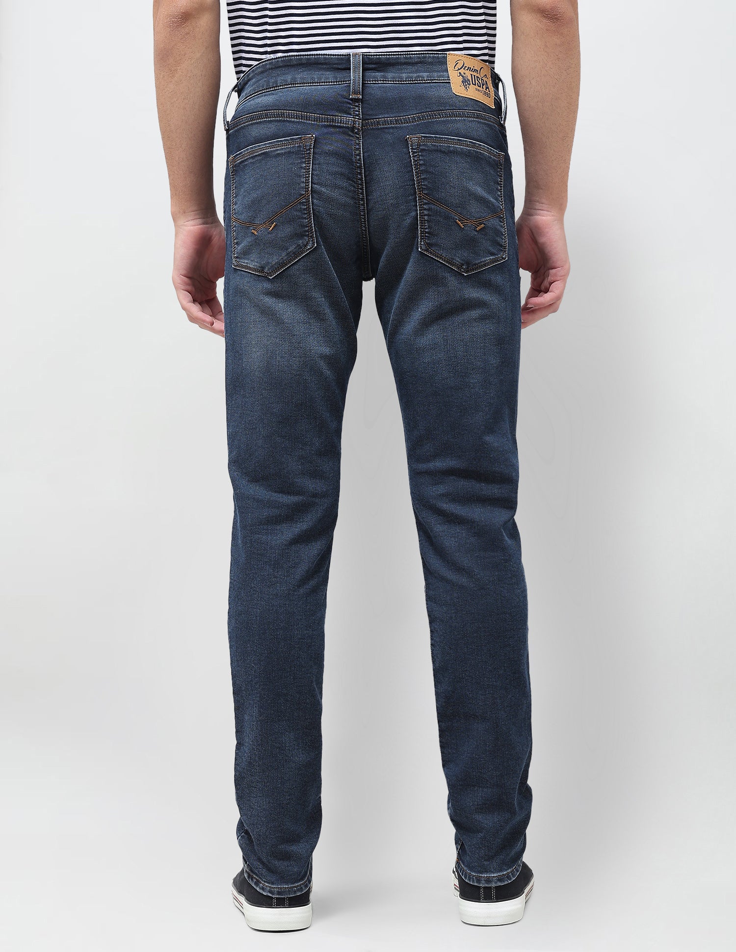 Brandon Slim Tapered Fit Blue Jeans Dark Blue - U.S. Polo Assn. India | Large