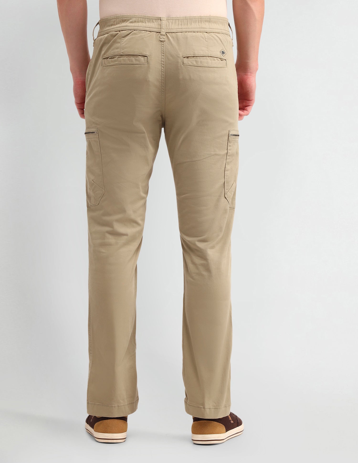 Straight Solid Trousers Khaki - U.S. Polo Assn. India | Large