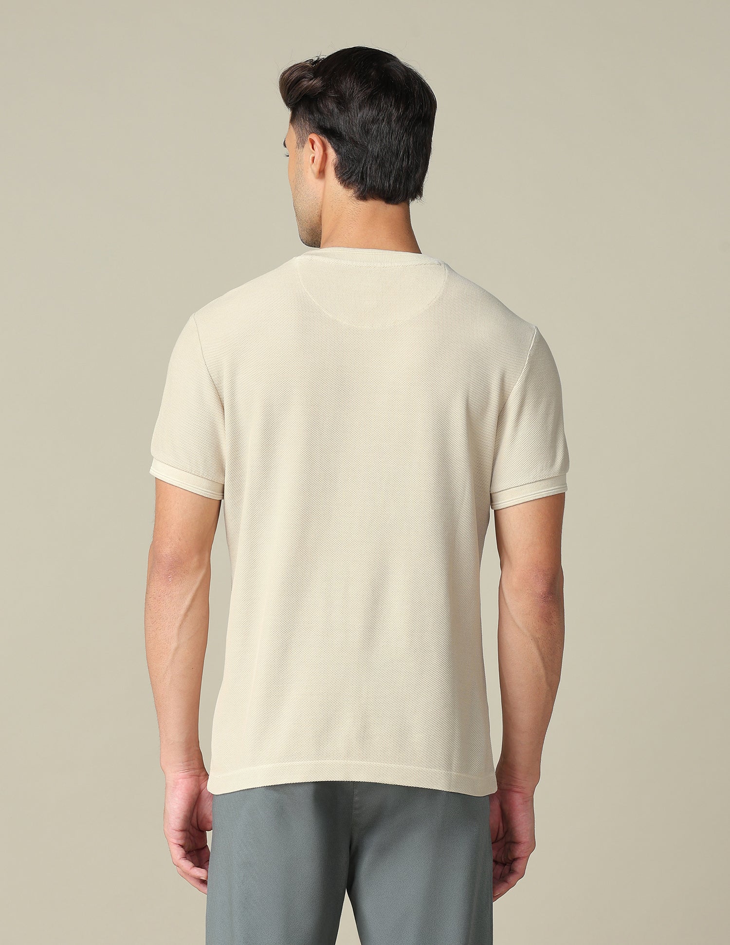 Pure Cotton Muscle Fit T- Shirt Beige - U.S. POLO ASSN. | Large