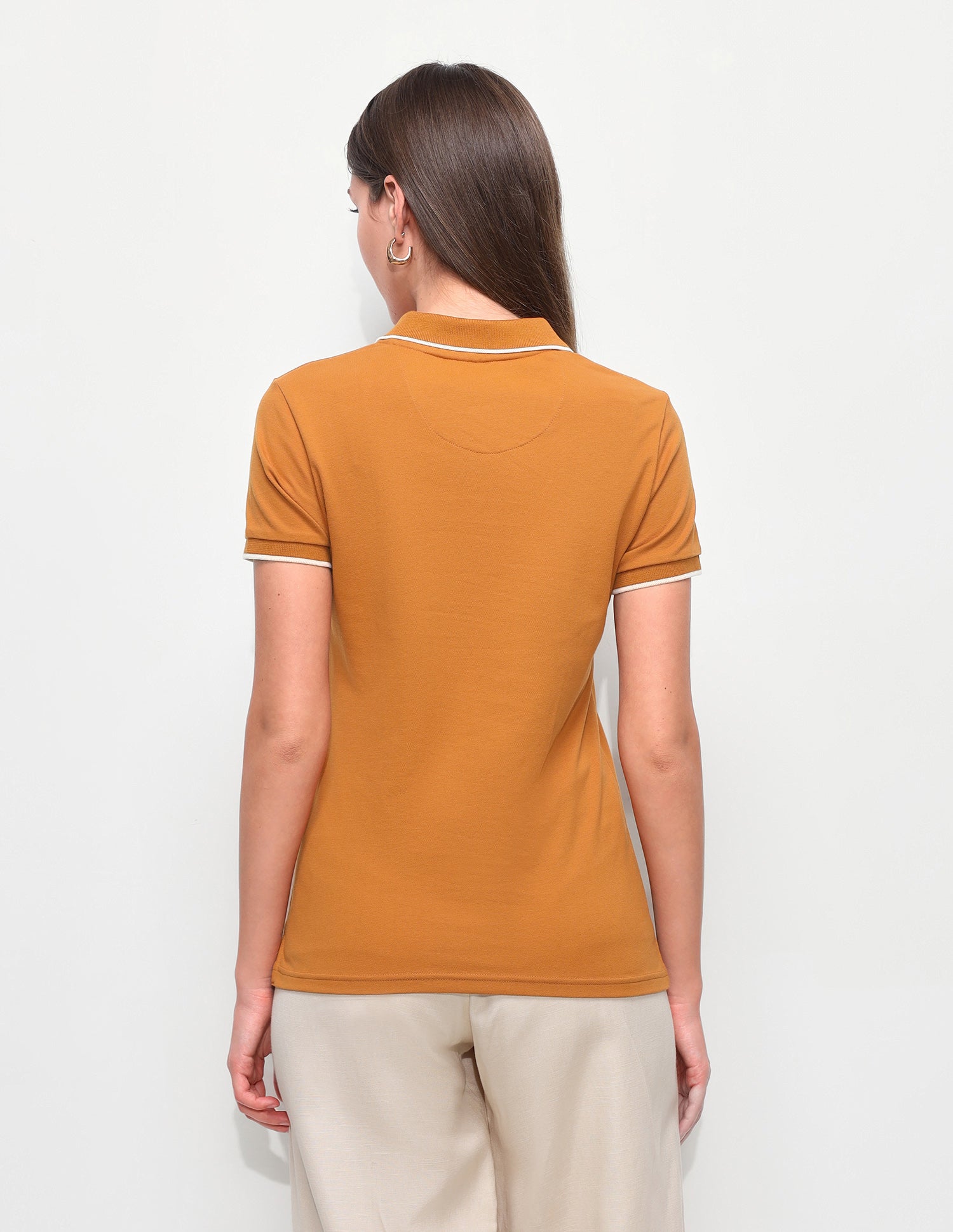 Solid Regular Fit Polo Shirt Orange - U.S. Polo Assn. India | Large