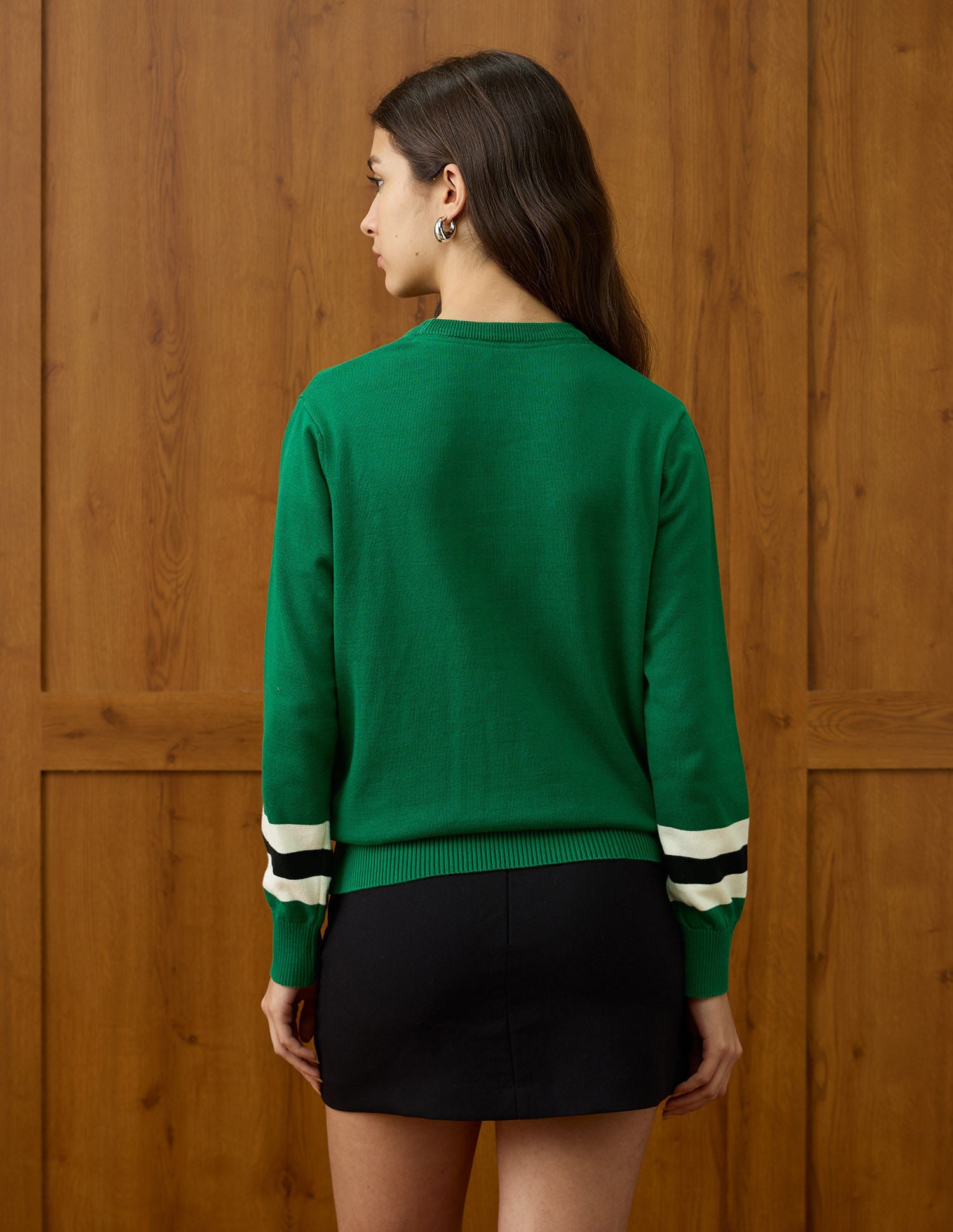 Brand Printed Relaxed Fit Sweater Green - U.S. POLO ASSN. | Large