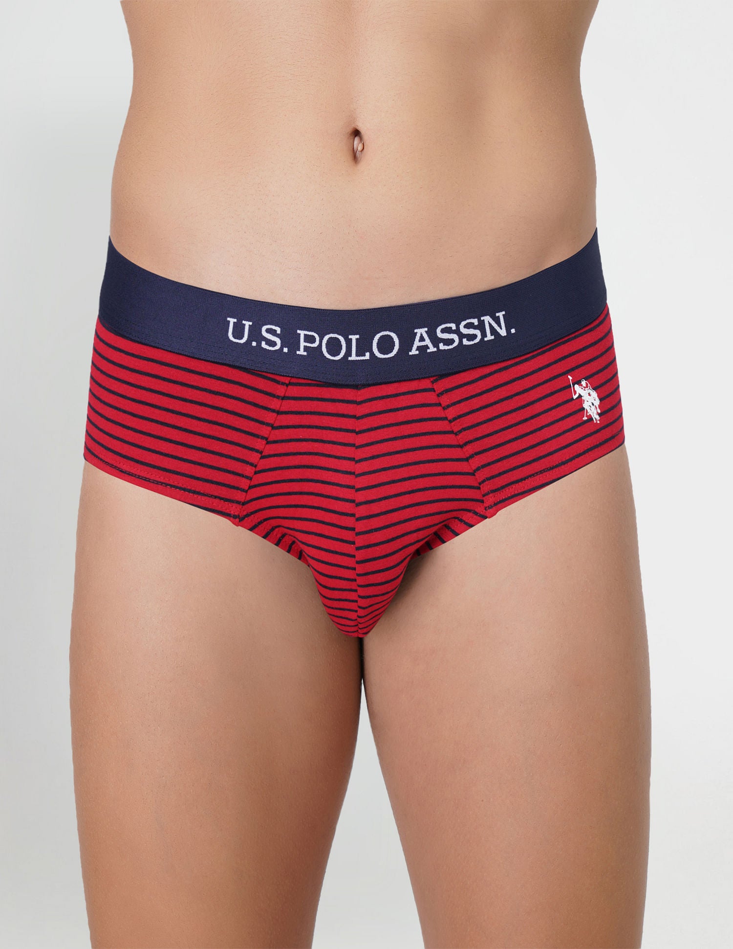 Striped Antibacterial EB005 Briefs - Pack Of 2 Green and Red - U.S. POLO ASSN. | Large