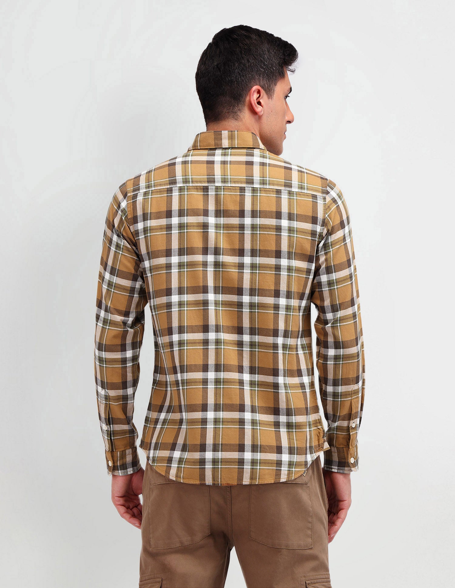Slim Fit Twill Shirt Mustard - U.S. Polo Assn. India | Large