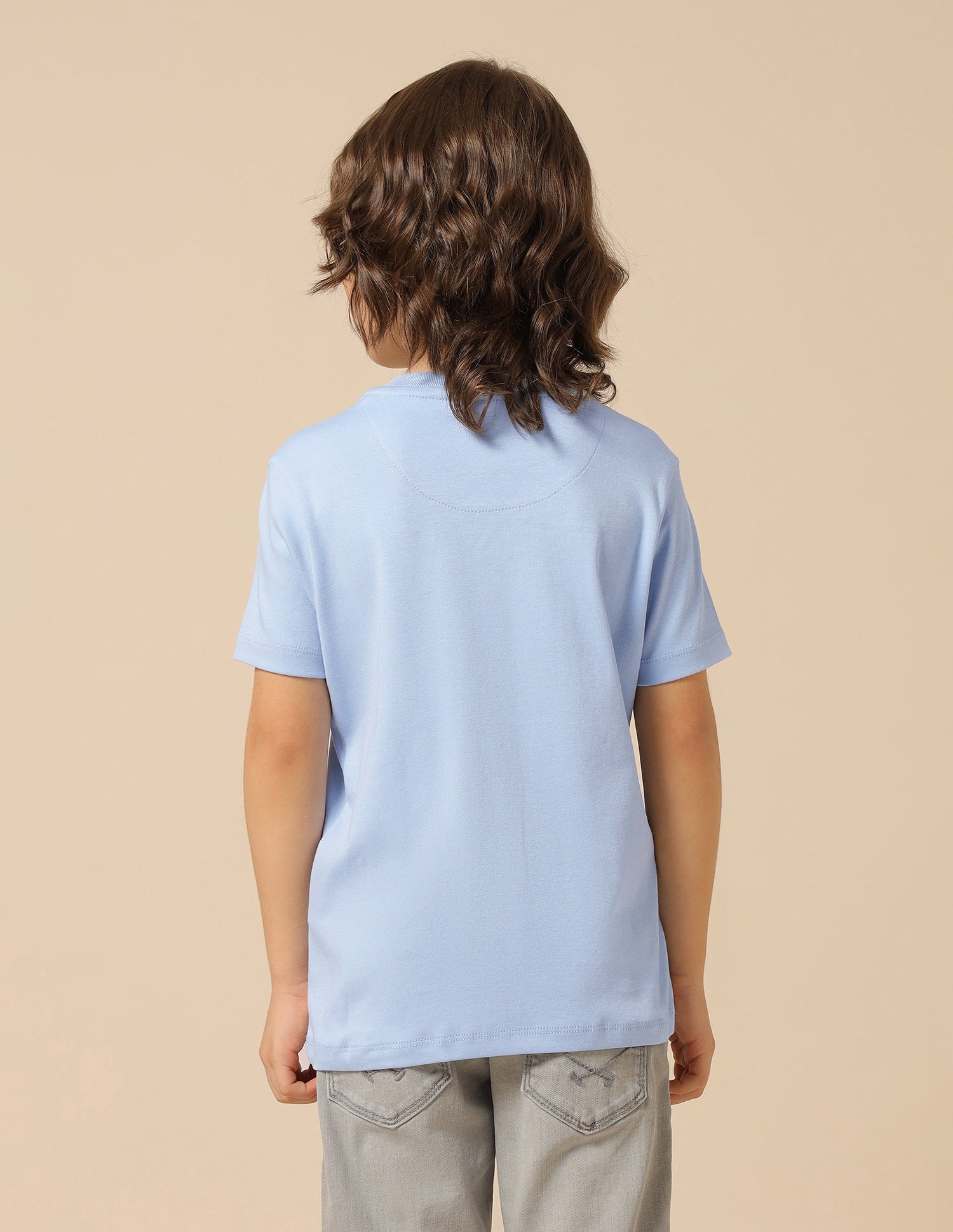 Boys Brand Embossed Pure Cotton T-Shirt Blue - U.S. POLO ASSN. | Large