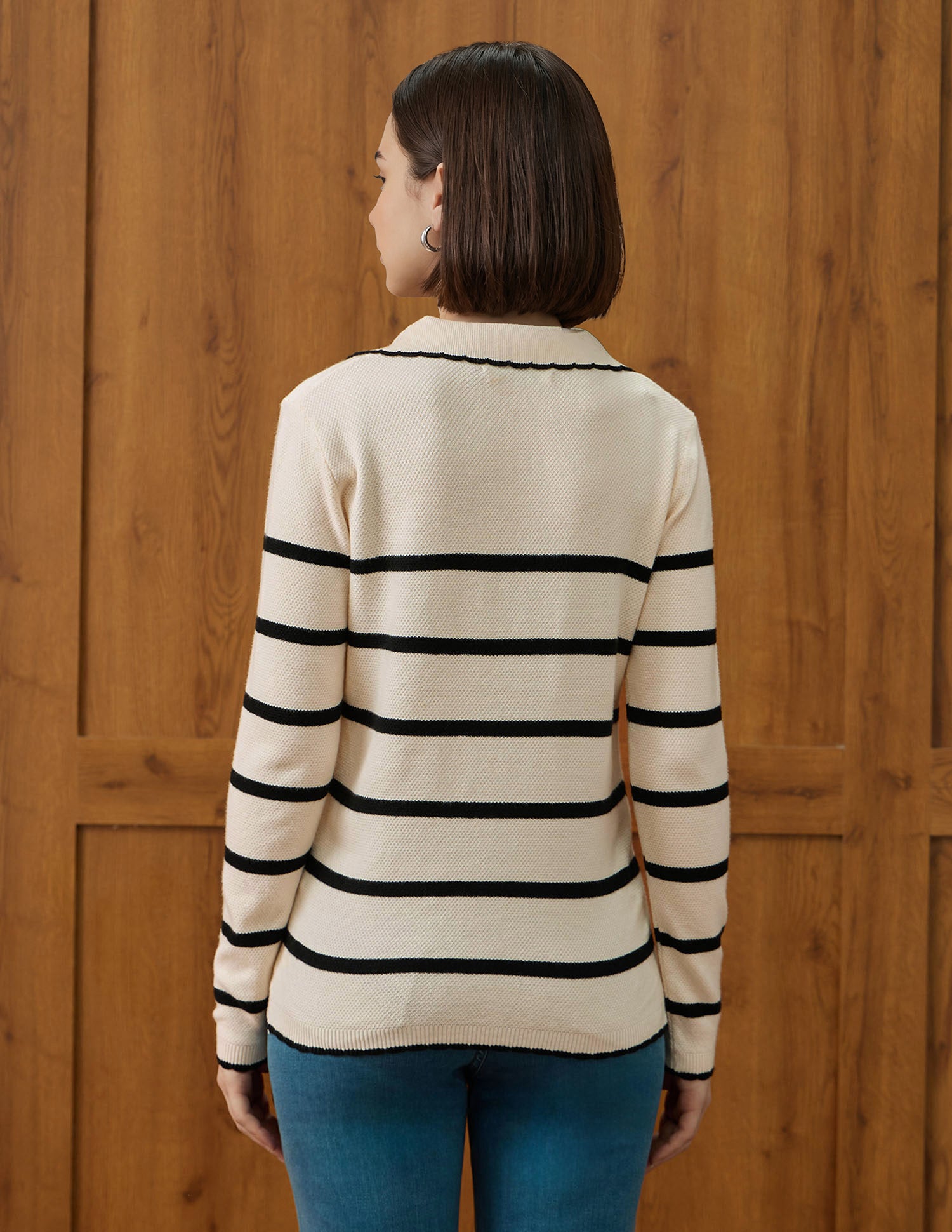 Horizontal Striped Ribbed Knit Sweater Multi-colour - U.S. POLO ASSN. | Large