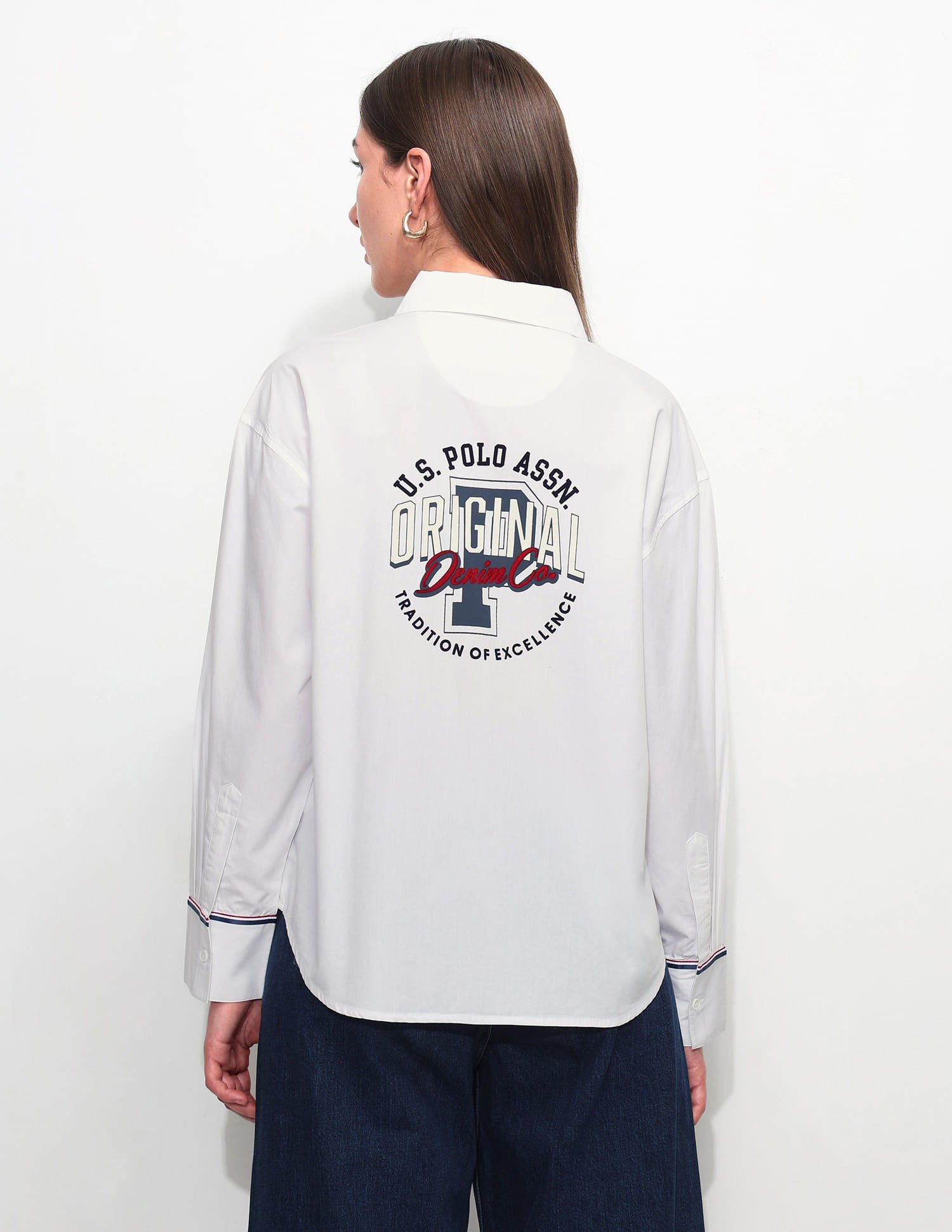 Relaxed Brand Embroidered Shirt White - U.S. Polo Assn. India | Large