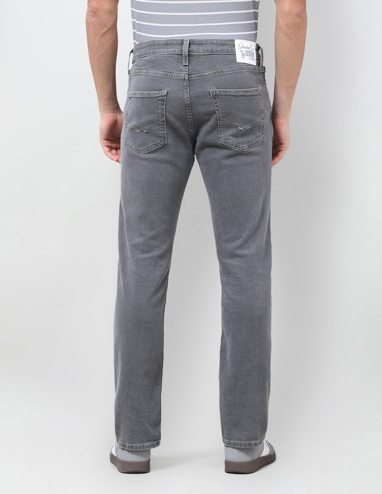Harold Slim Straight Fit Grey Jeans Grey - U.S. Polo Assn. India | Large