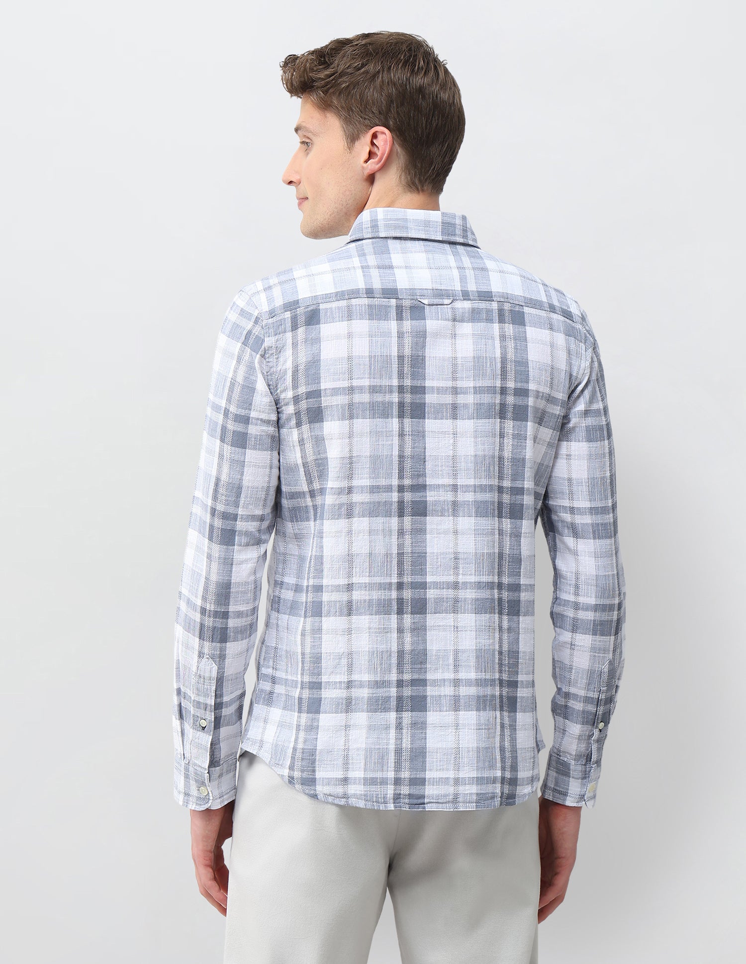 Tartan Checked Dobby Shirt Blue - U.S. Polo Assn. India | Large