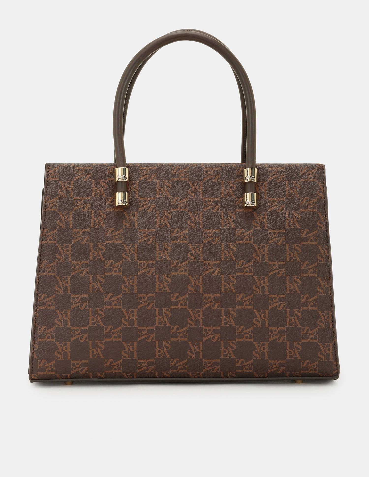 Women Bijou Satchel Bag with Sling Strap Brown - U.S. POLO ASSN. | Large