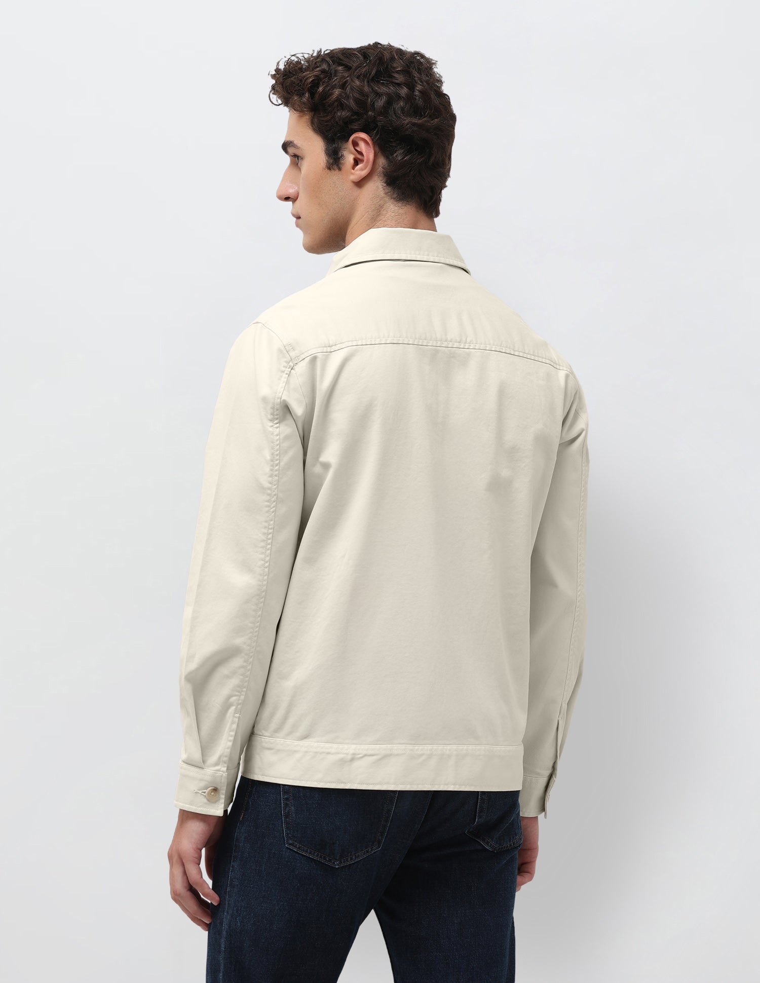 Solid Regular Fit Shacket Stone - U.S. Polo Assn. India | Large