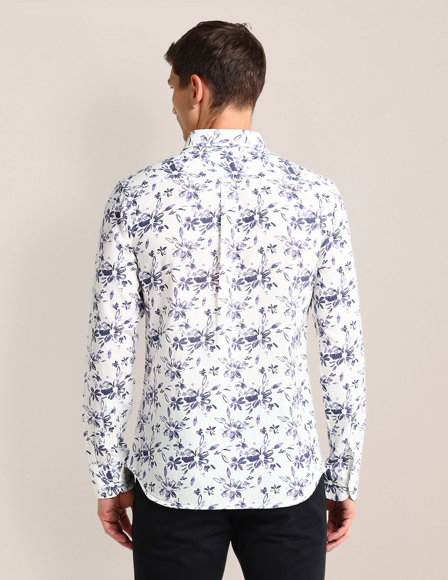Tailored Fit Floral Shirt Off-White - U.S. Polo Assn. India | Large
