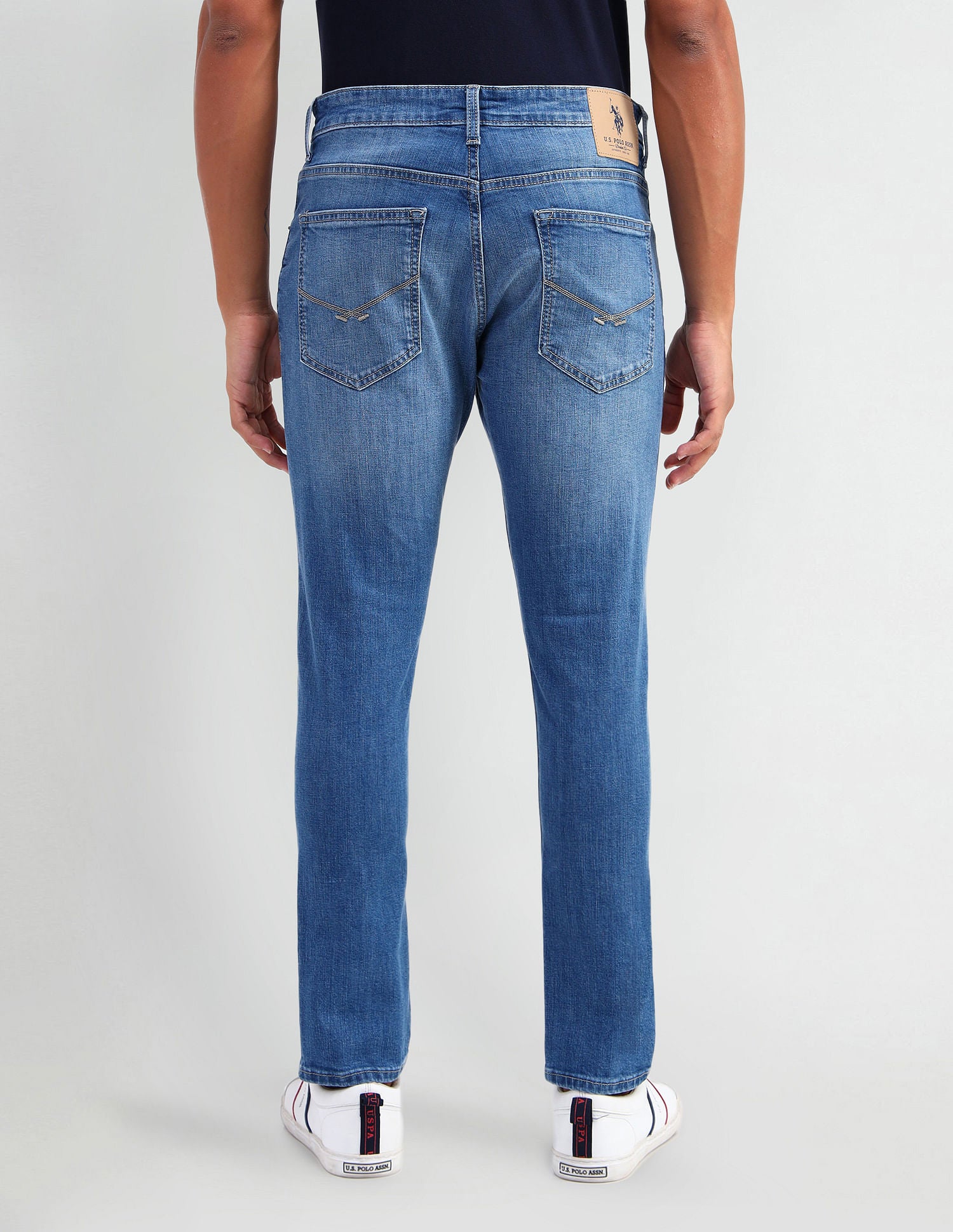 Henry Tapered Cropped Fit Blue Jeans Blue - U.S. POLO ASSN. | Large