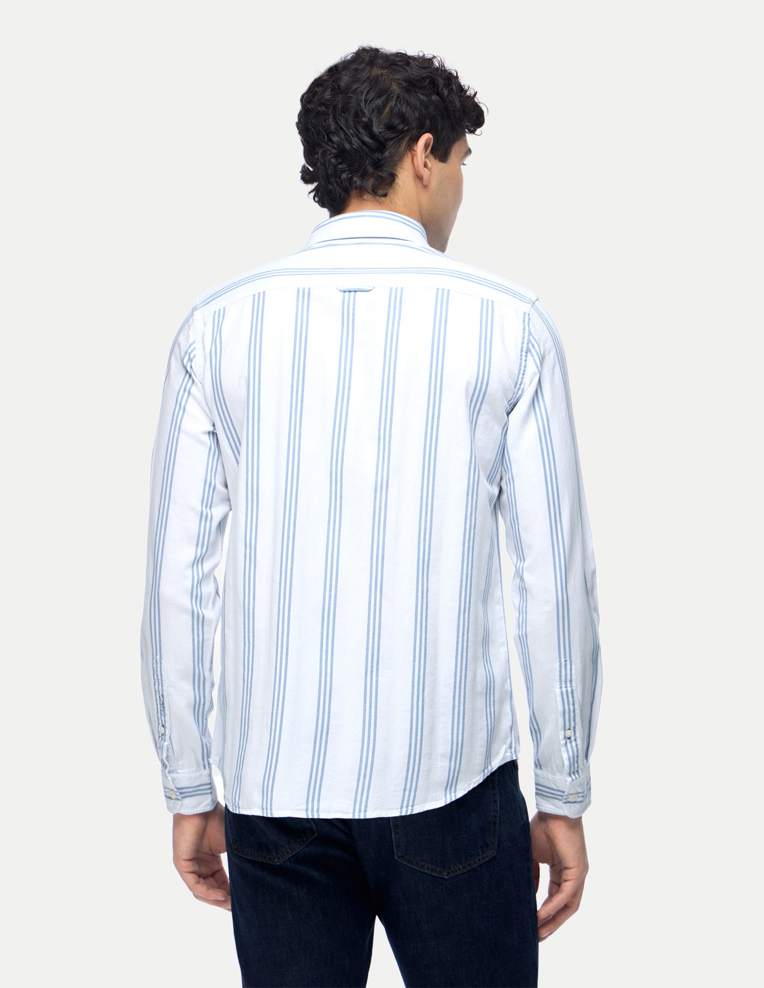 Vertical Striped Regular Fit Shirt Light Indigo - U.S. Polo Assn. India | Large
